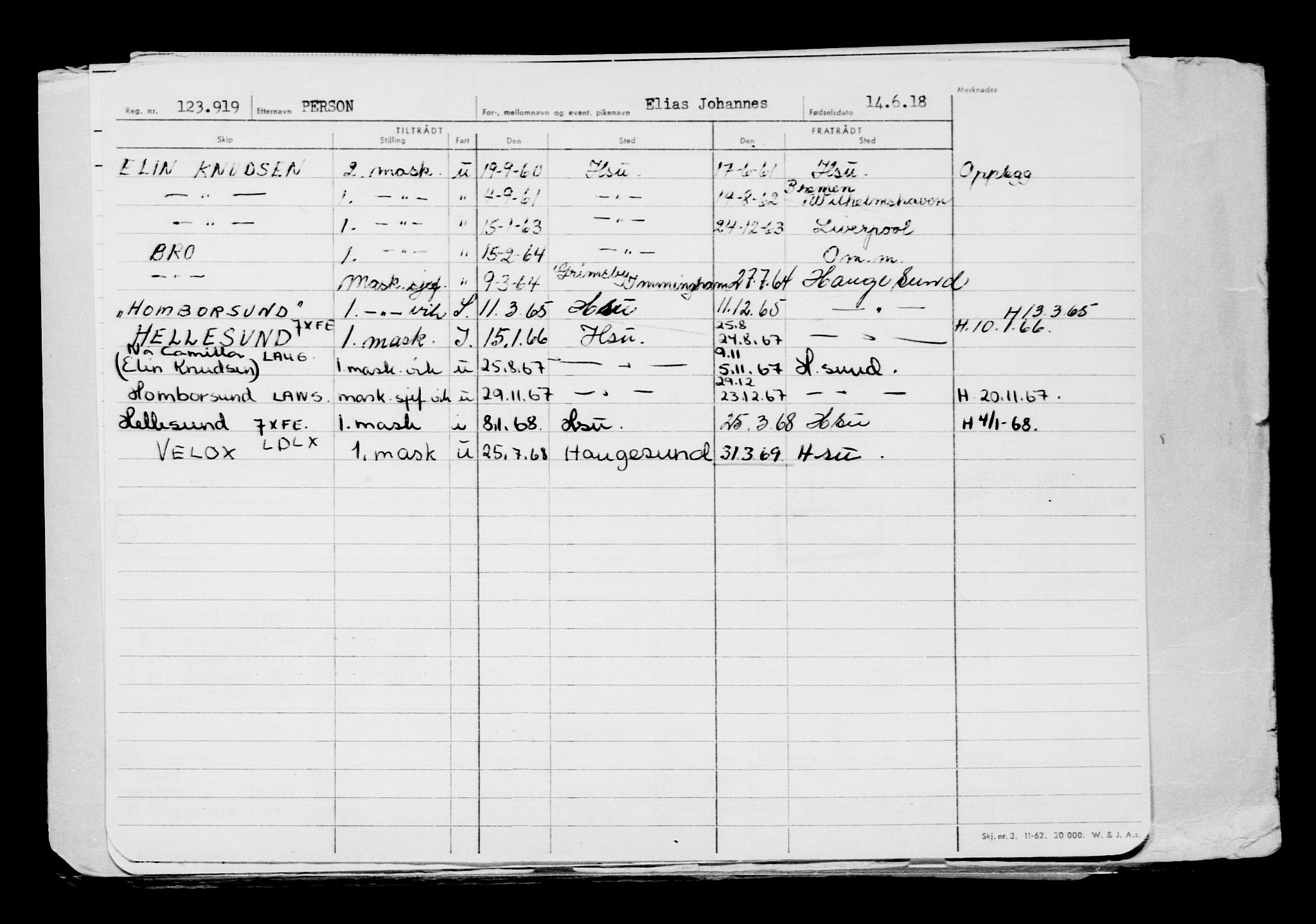 Direktoratet for sjømenn, AV/RA-S-3545/G/Gb/L0159: Hovedkort, 1918, s. 310