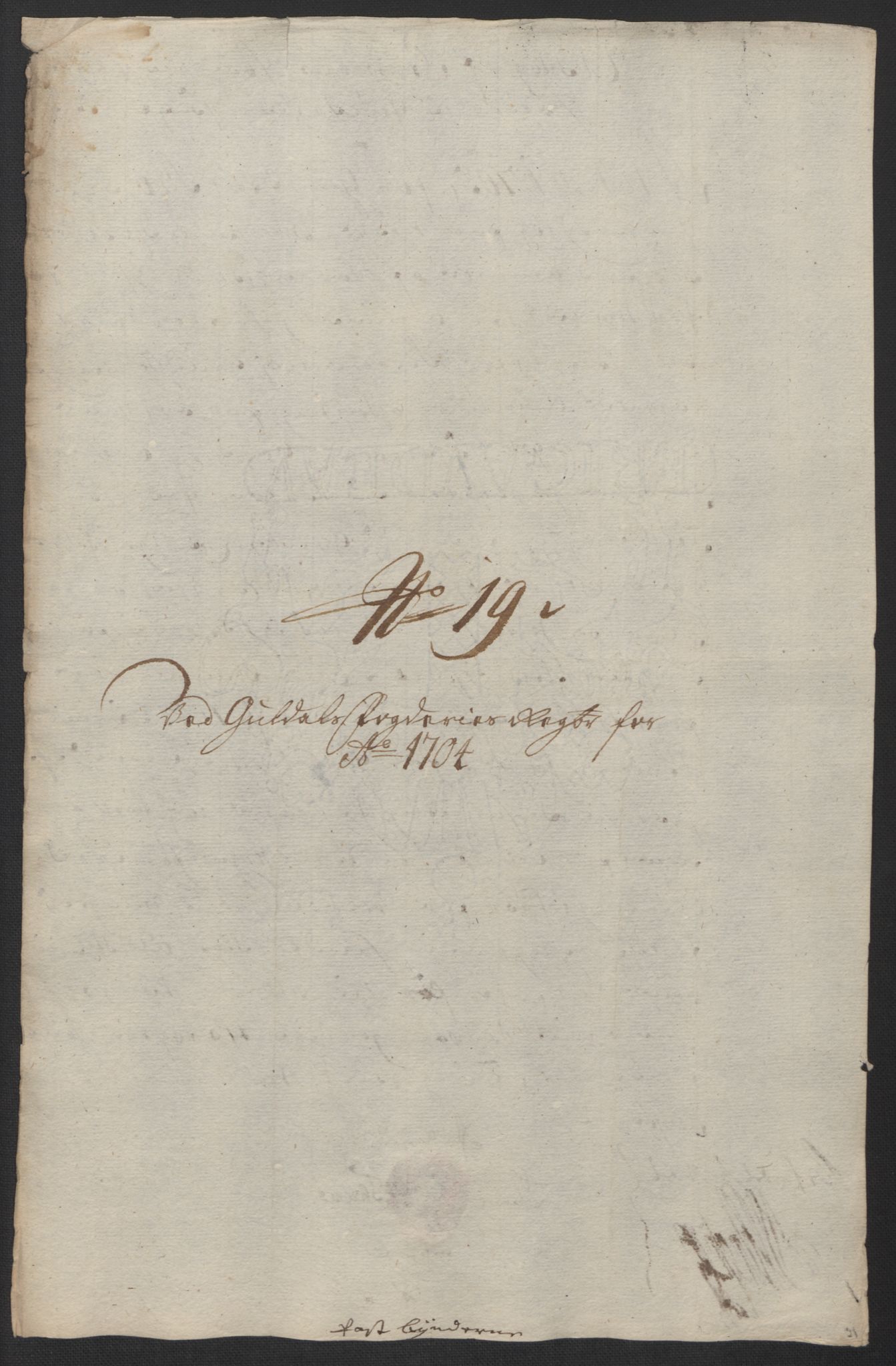 Rentekammeret inntil 1814, Reviderte regnskaper, Fogderegnskap, AV/RA-EA-4092/R60/L3954: Fogderegnskap Orkdal og Gauldal, 1704, s. 407