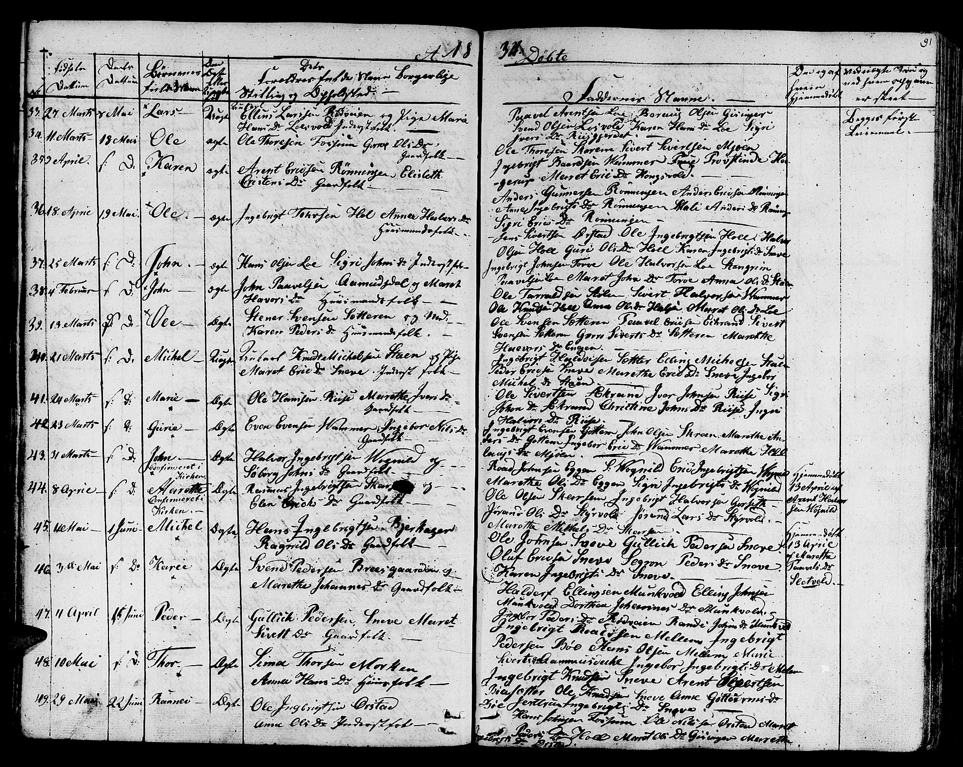 Ministerialprotokoller, klokkerbøker og fødselsregistre - Sør-Trøndelag, SAT/A-1456/678/L0897: Ministerialbok nr. 678A06-07, 1821-1847, s. 91