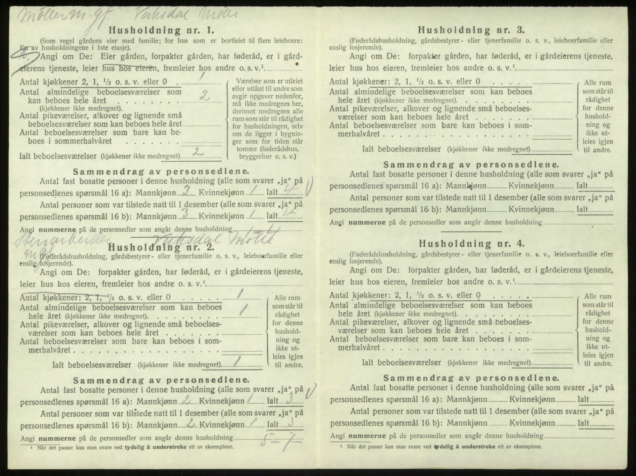 SAB, Folketelling 1920 for 1251 Bruvik herred, 1920, s. 398