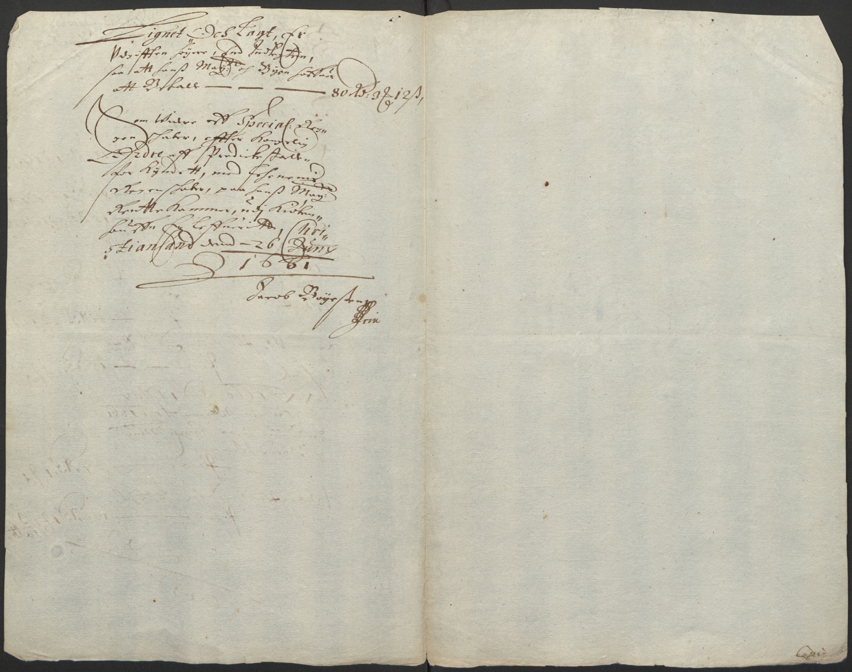 Rentekammeret inntil 1814, Realistisk ordnet avdeling, RA/EA-4070/L/L0022/0008: Agder lagdømme: / Andre oppgaver og ekstrakter vedrørende Kristiansand, 1661