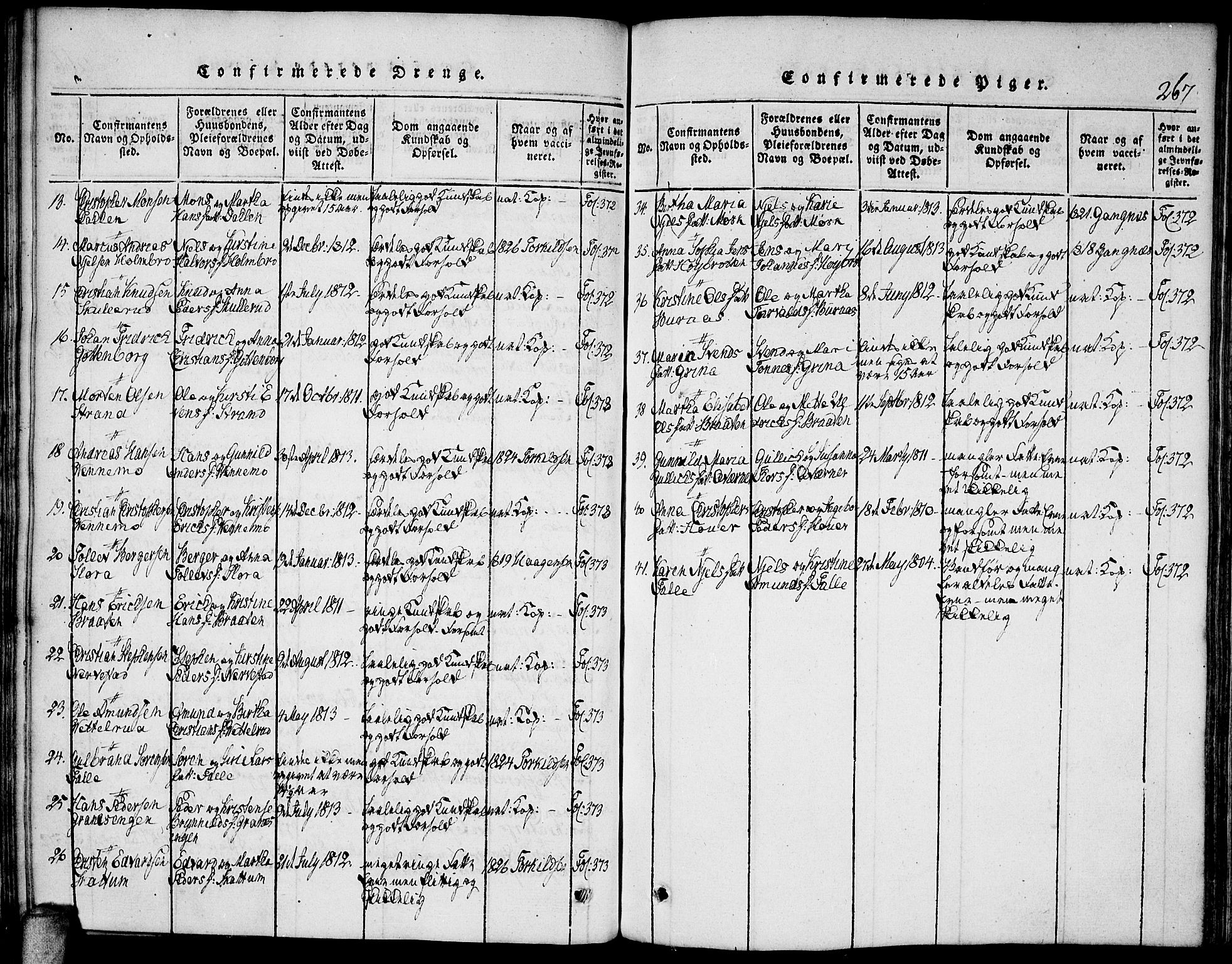 Høland prestekontor Kirkebøker, AV/SAO-A-10346a/F/Fa/L0007: Ministerialbok nr. I 7, 1814-1827, s. 267