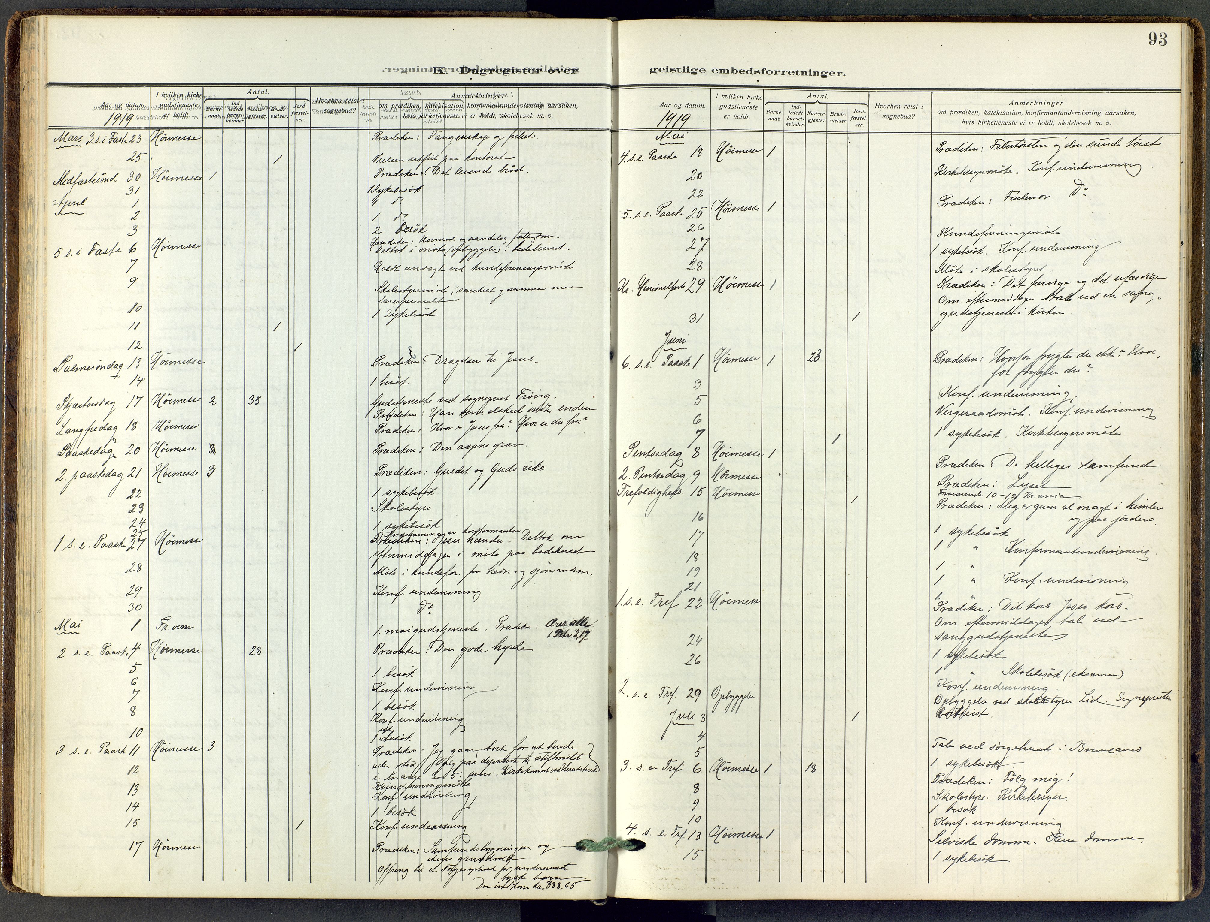 Stavern kirkebøker, AV/SAKO-A-318/F/Fa/L0010: Ministerialbok nr. 10, 1916-1967, s. 93