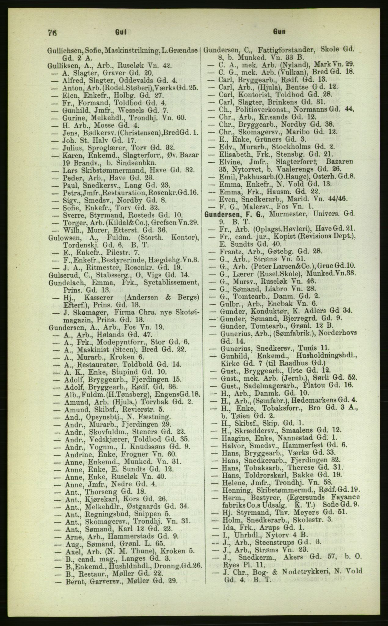 Kristiania/Oslo adressebok, PUBL/-, 1883, s. 76