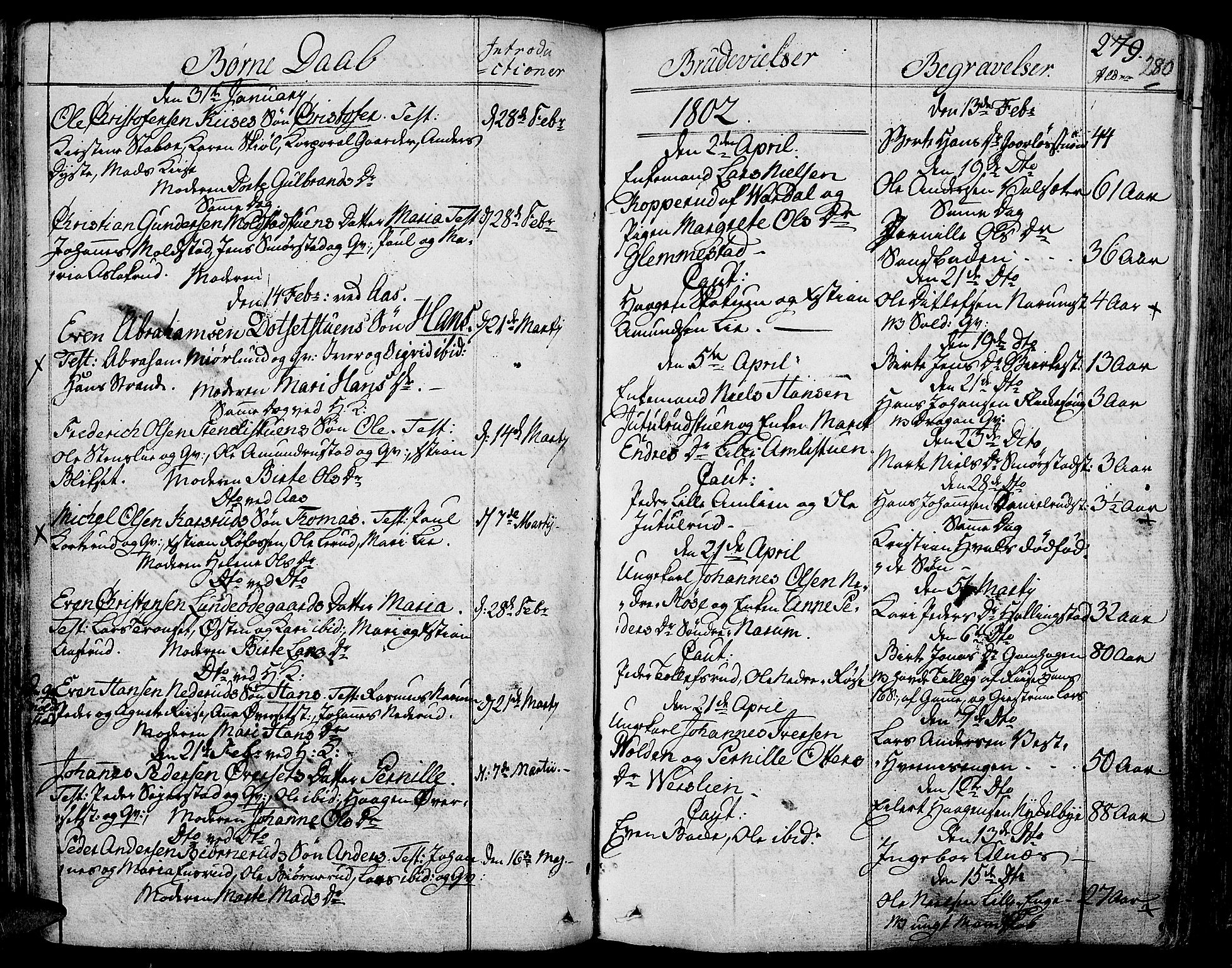 Toten prestekontor, AV/SAH-PREST-102/H/Ha/Haa/L0007: Ministerialbok nr. 7, 1794-1809, s. 280