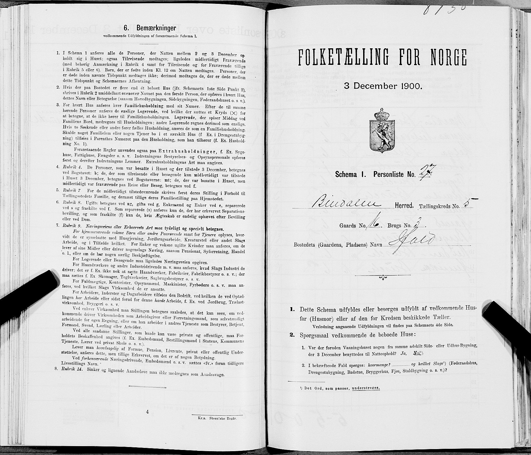 SAT, Folketelling 1900 for 1811 Bindal herred, 1900, s. 819