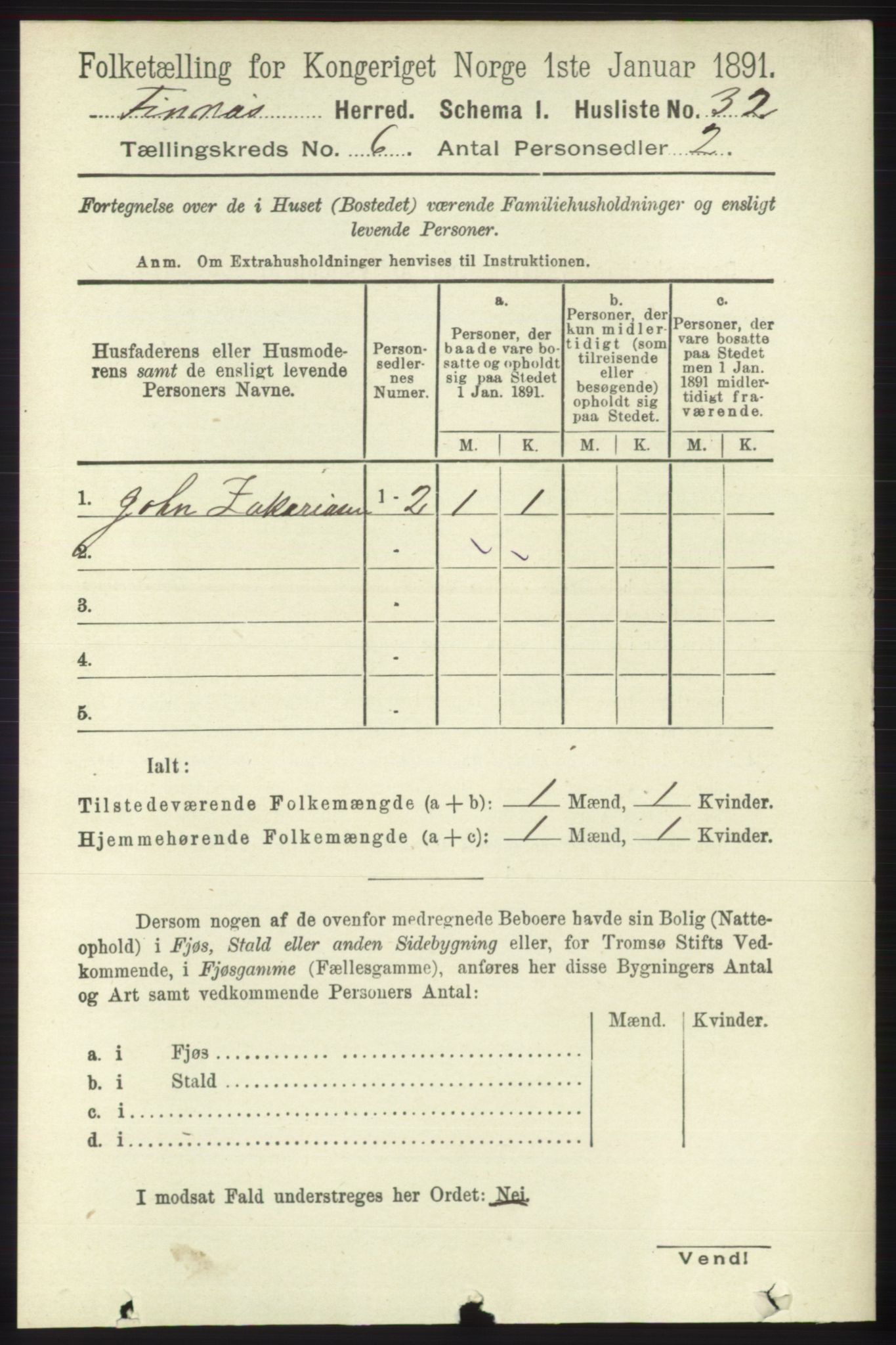 RA, Folketelling 1891 for 1218 Finnås herred, 1891, s. 2345