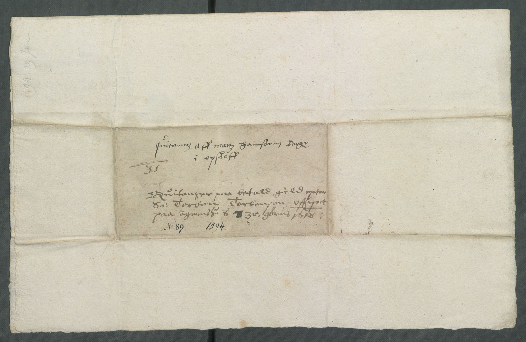 Riksarkivets diplomsamling, AV/RA-EA-5965/F02/L0098: Dokumenter, 1594, s. 16