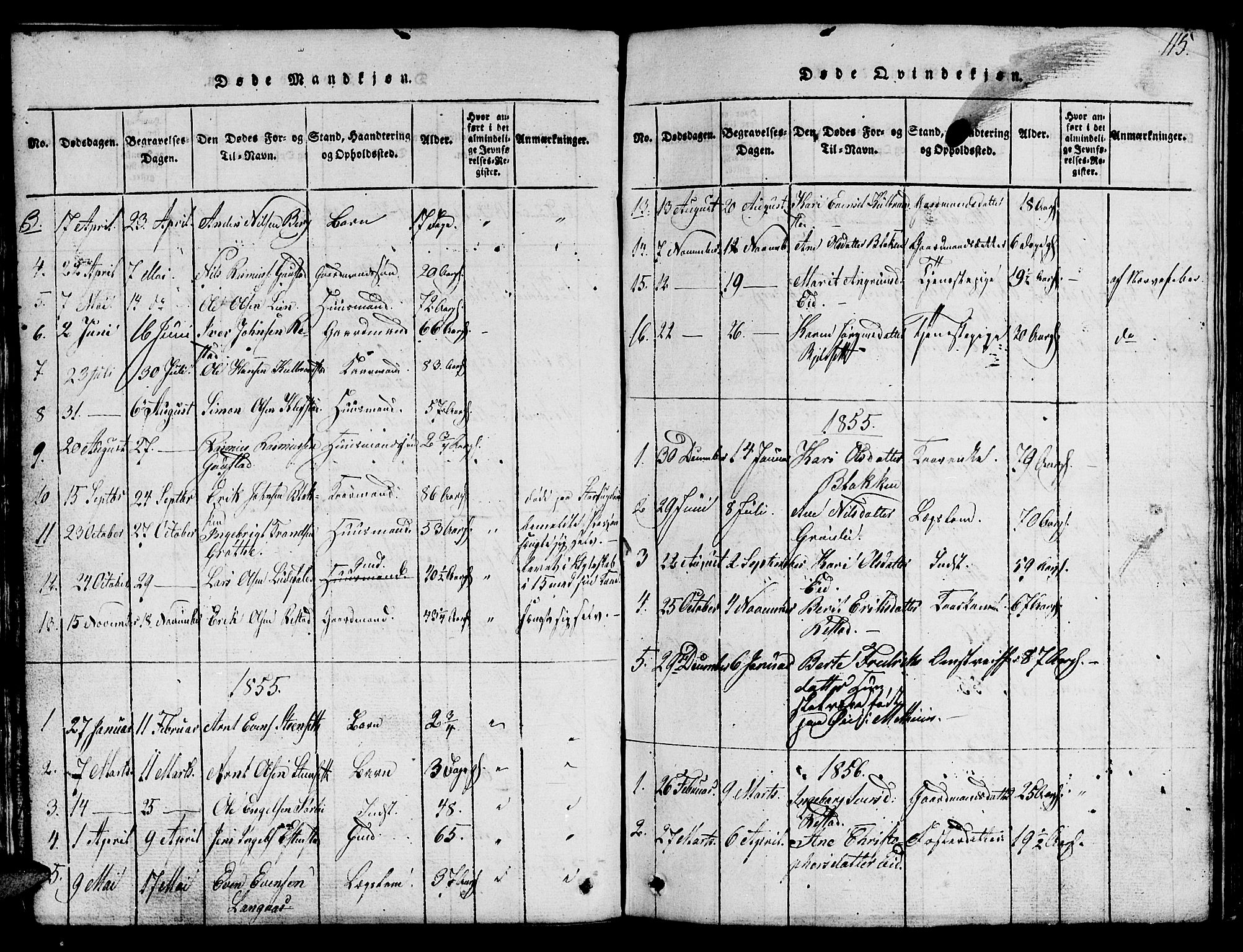 Ministerialprotokoller, klokkerbøker og fødselsregistre - Sør-Trøndelag, AV/SAT-A-1456/694/L1130: Klokkerbok nr. 694C02, 1816-1857, s. 115