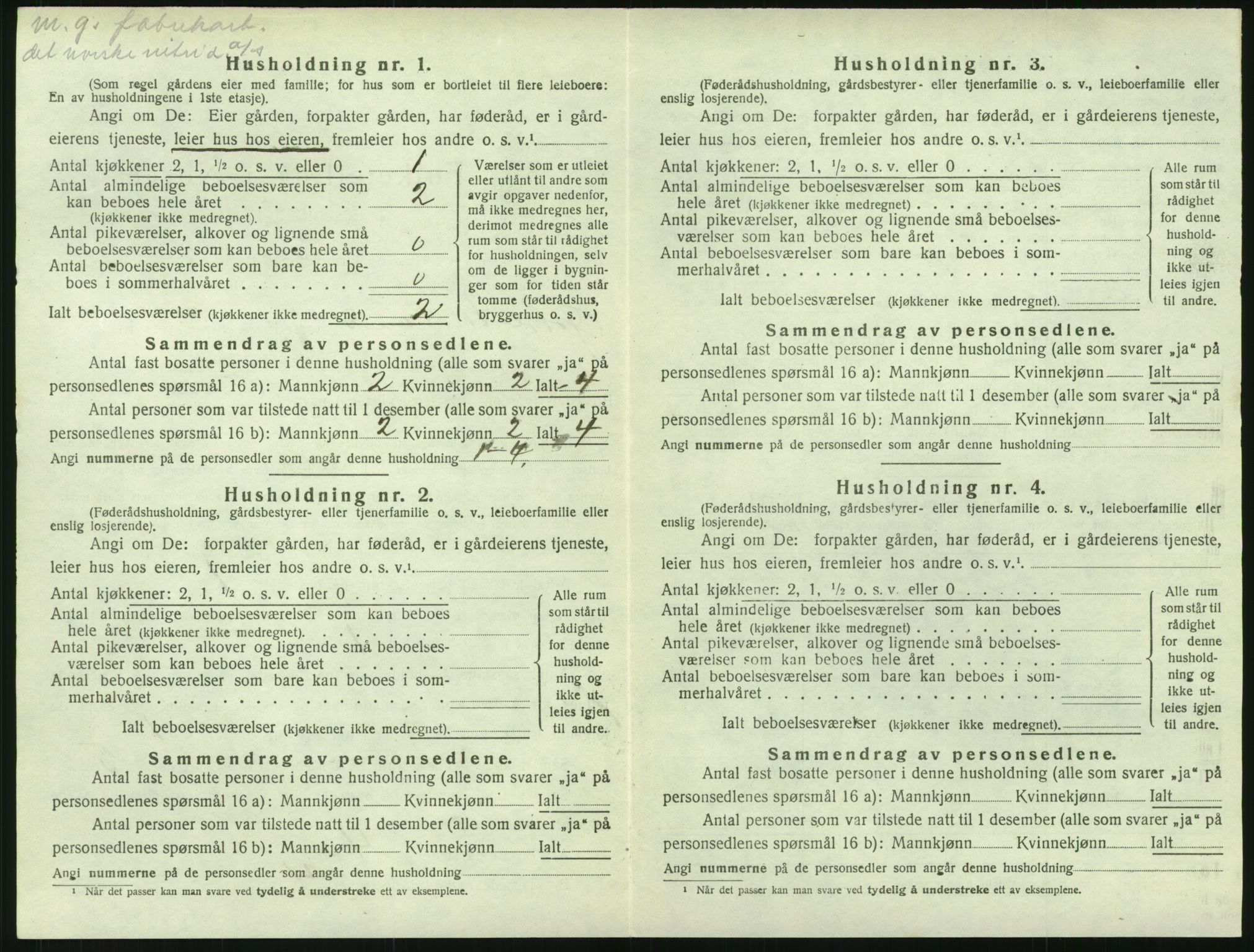 SAK, Folketelling 1920 for 0918 Austre Moland herred, 1920, s. 304