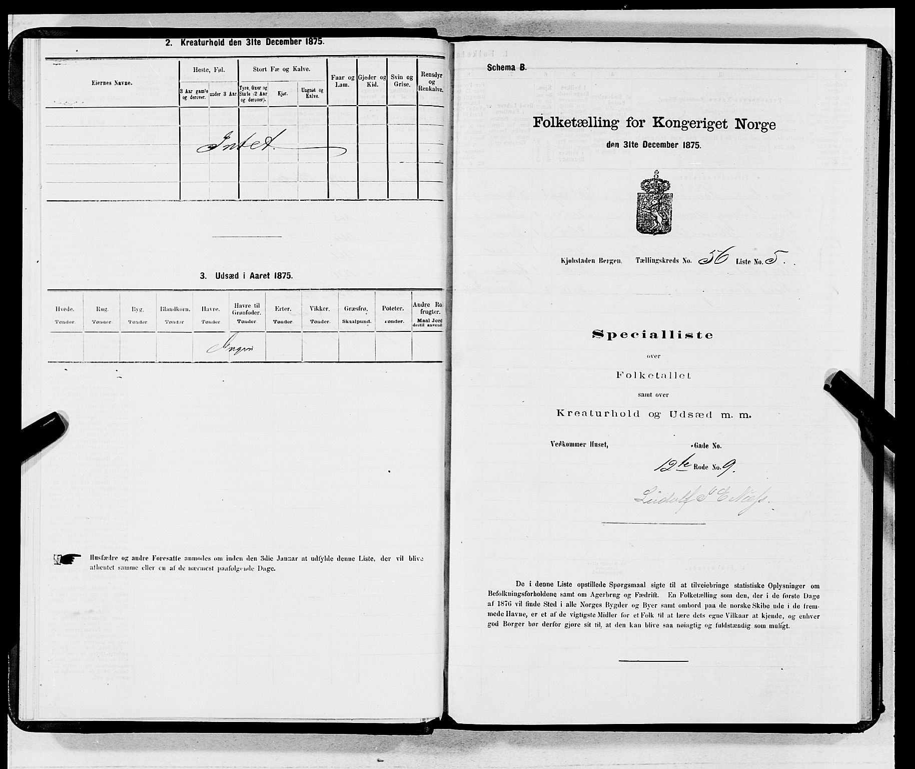 SAB, Folketelling 1875 for 1301 Bergen kjøpstad, 1875, s. 2964