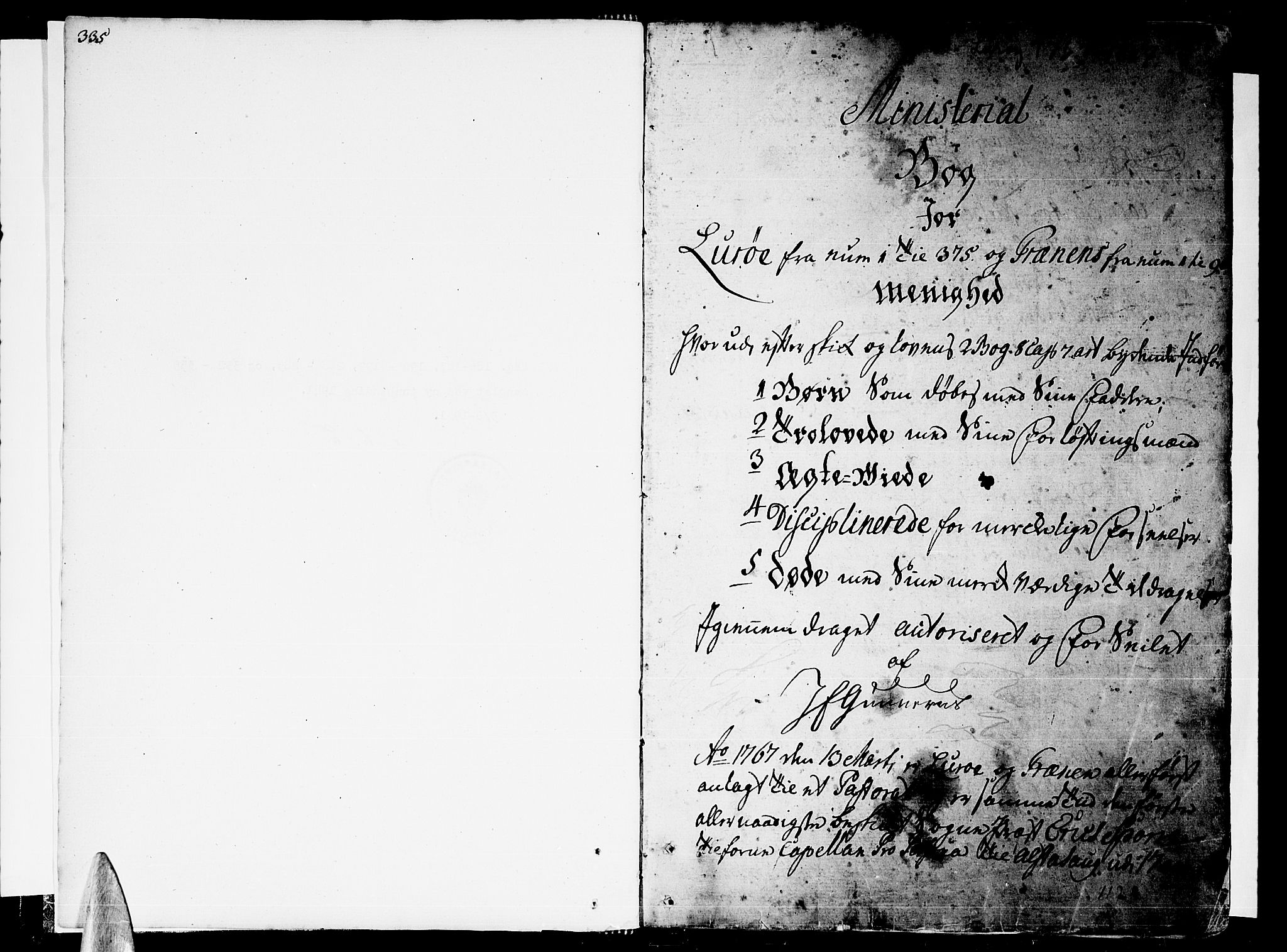Ministerialprotokoller, klokkerbøker og fødselsregistre - Nordland, SAT/A-1459/839/L0563: Ministerialbok nr. 839A01 /1, 1767-1824, s. 0-1