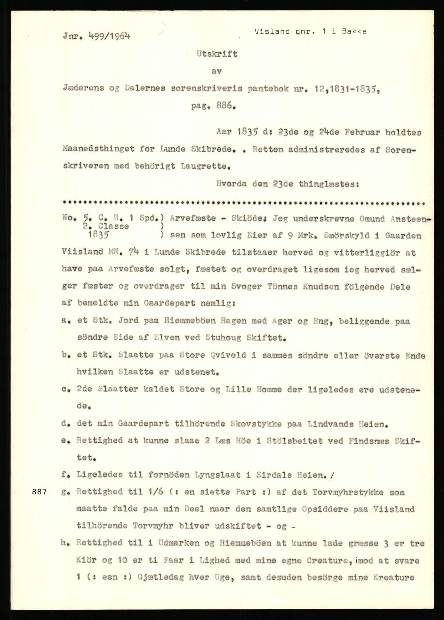 Statsarkivet i Stavanger, SAST/A-101971/03/Y/Yj/L0104: Avskrifter fra Vest-Agder sortert etter gårdsnavn: Kvæven - Jonsgård, 1750-1930, s. 480