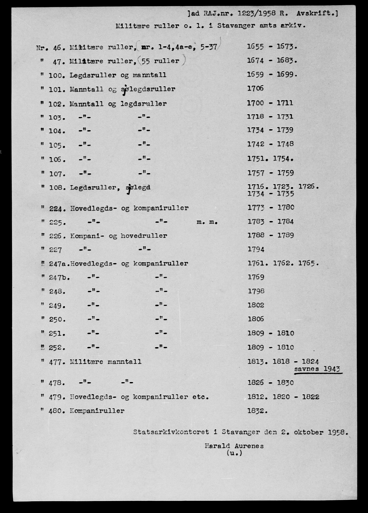Fylkesmannen i Rogaland, AV/SAST-A-101928/99/3/325/325CA, 1655-1832, s. 9441