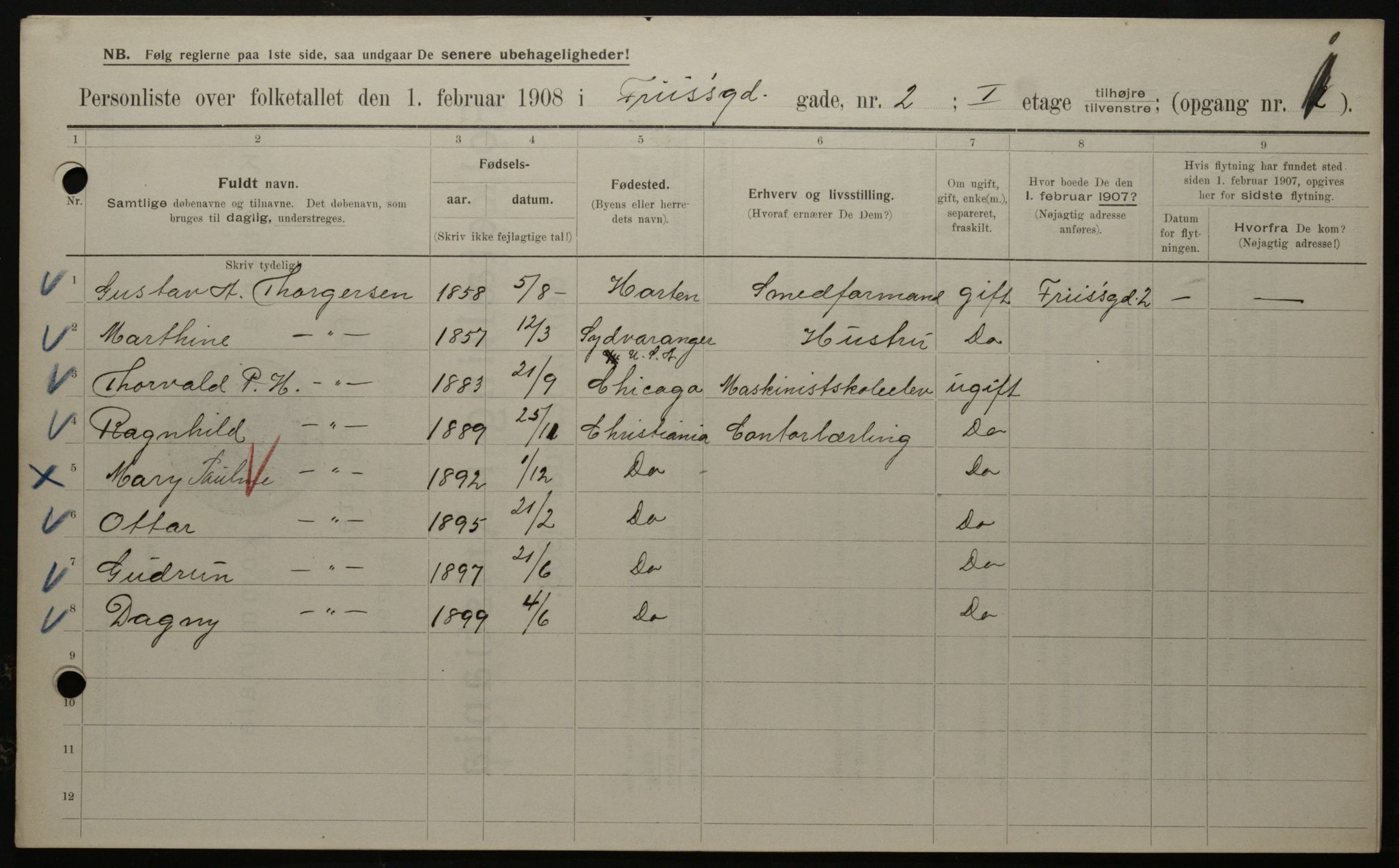 OBA, Kommunal folketelling 1.2.1908 for Kristiania kjøpstad, 1908, s. 24229