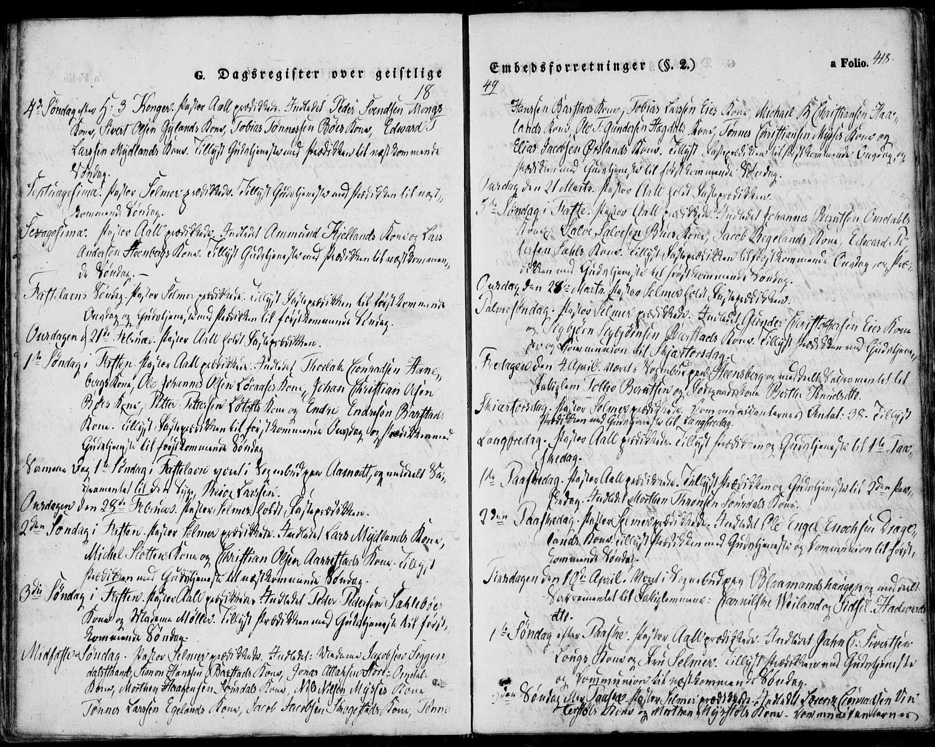 Sokndal sokneprestkontor, SAST/A-101808: Ministerialbok nr. A 8.2, 1842-1857, s. 418