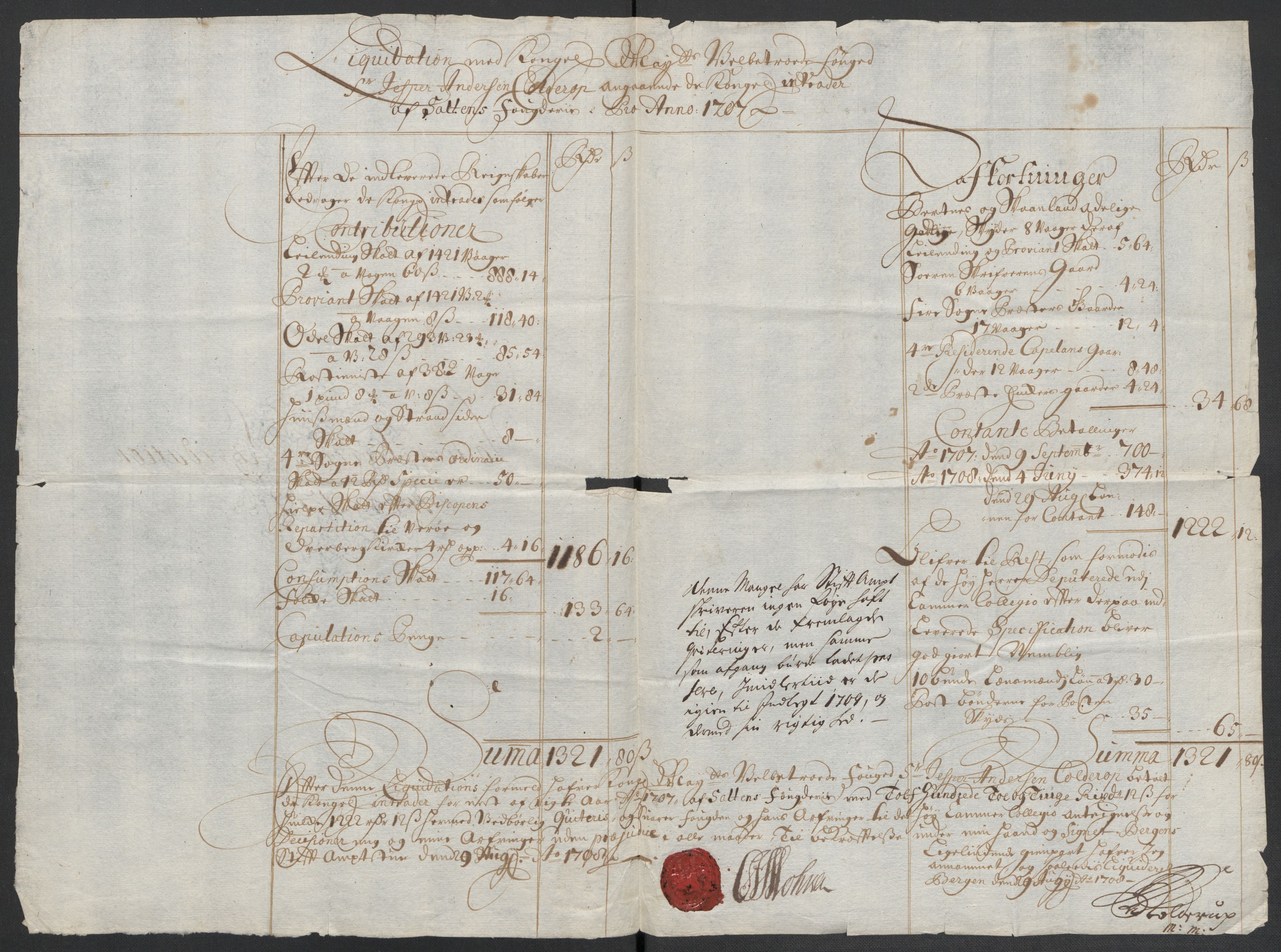 Rentekammeret inntil 1814, Reviderte regnskaper, Fogderegnskap, RA/EA-4092/R66/L4581: Fogderegnskap Salten, 1707-1710, s. 12