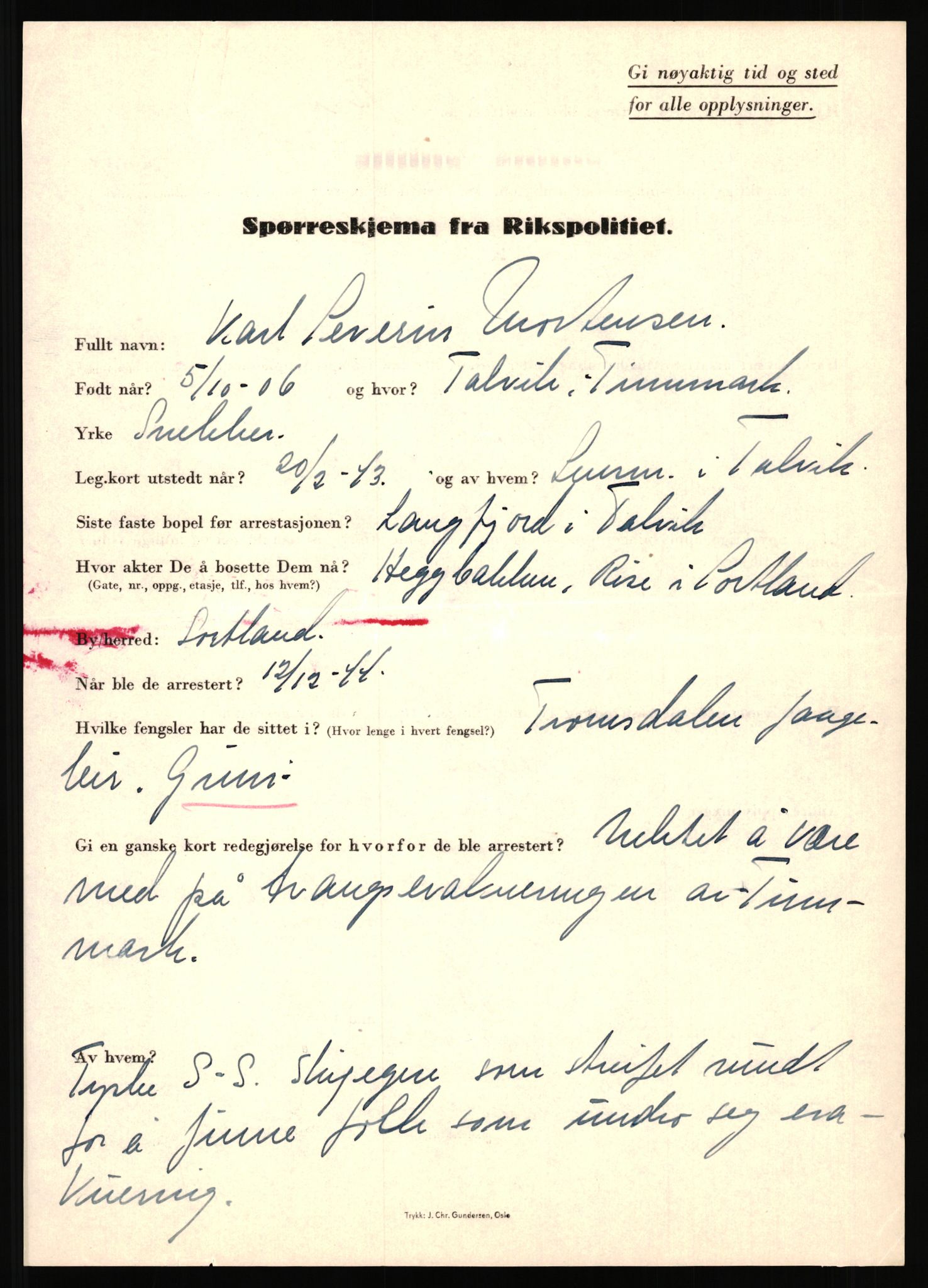 Rikspolitisjefen, AV/RA-S-1560/L/L0012: Mogensen, Øivind - Noraas, Lars, 1940-1945, s. 107