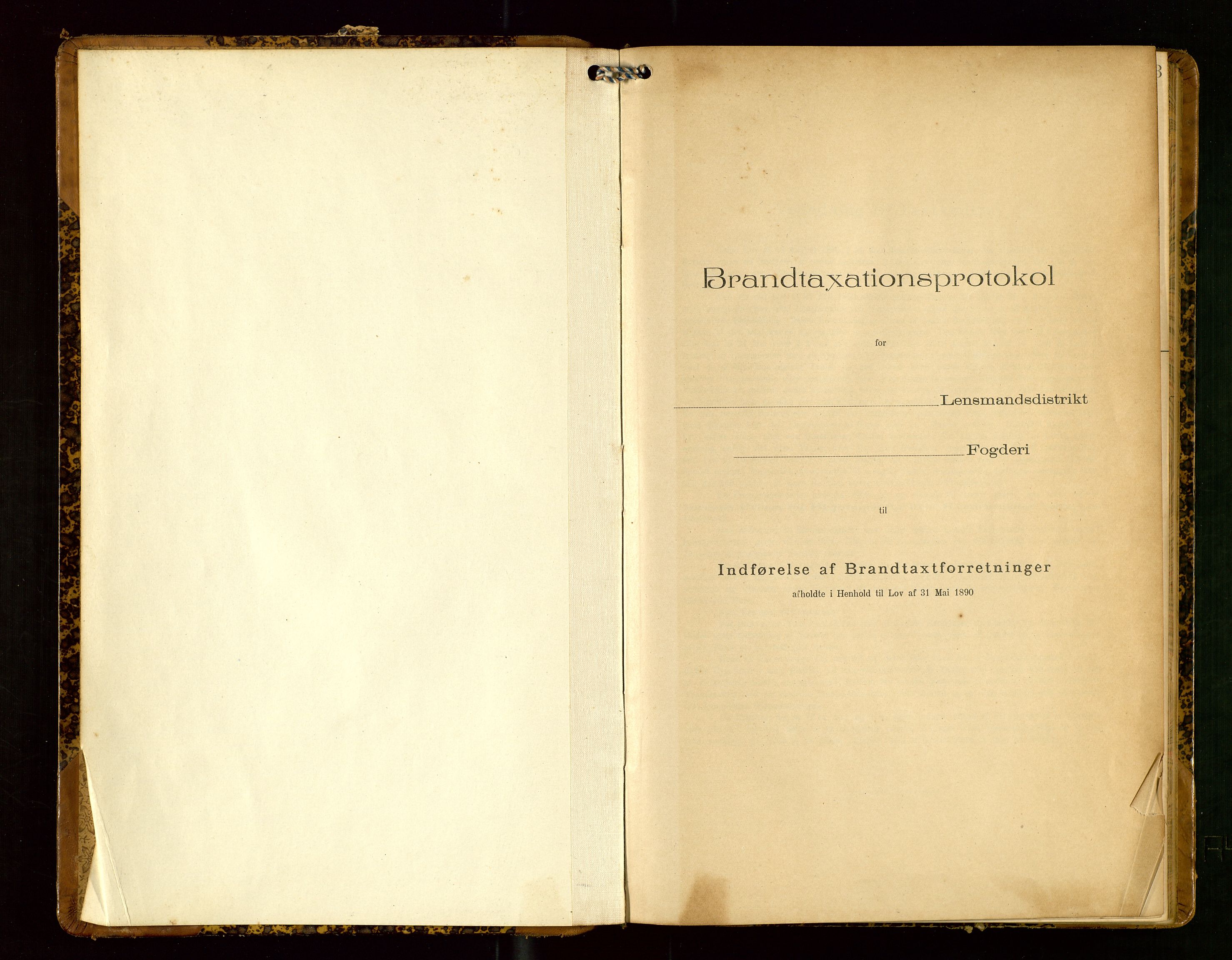 Klepp lensmannskontor, AV/SAST-A-100163/Goc/L0005: "Brandtaxationsprotokol" m/register, 1908