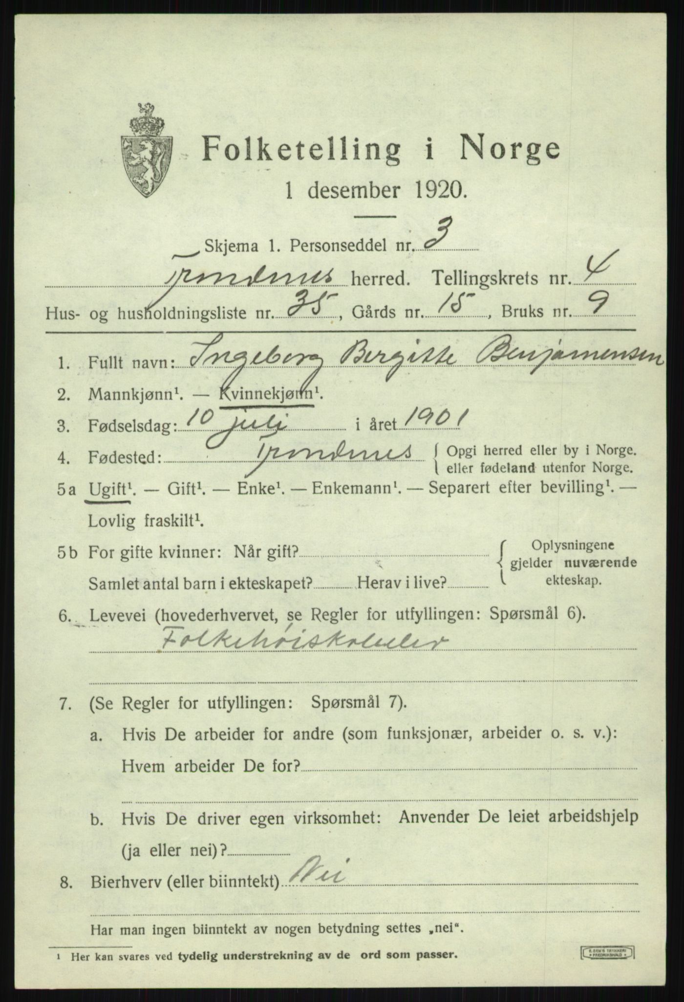 SATØ, Folketelling 1920 for 1914 Trondenes herred, 1920, s. 5267