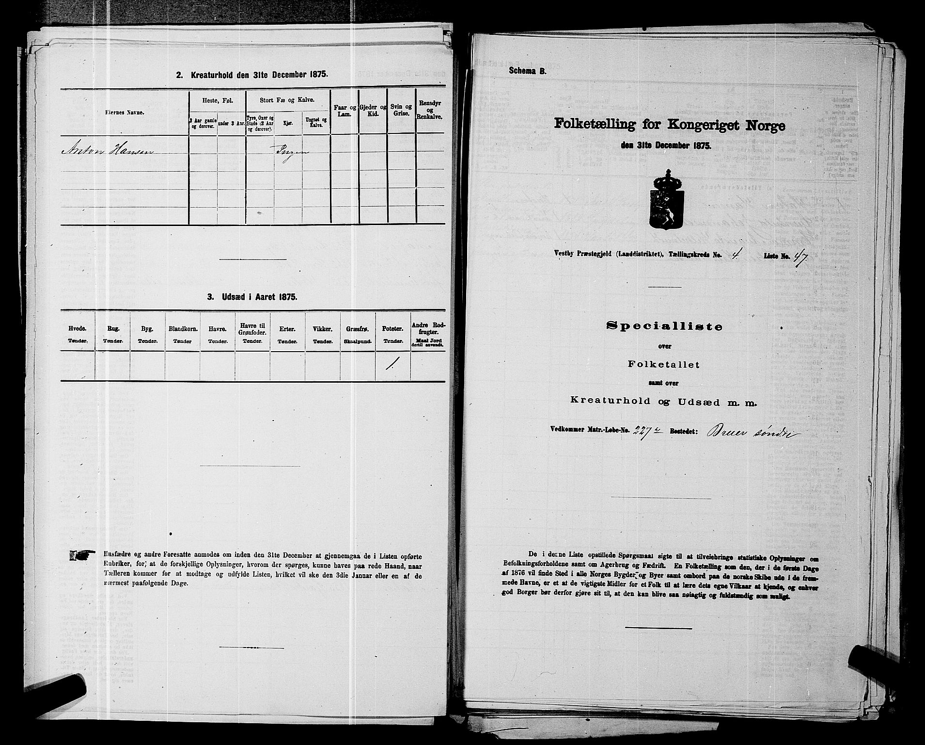 RA, Folketelling 1875 for 0211L Vestby prestegjeld, Vestby sokn, Garder sokn og Såner sokn, 1875, s. 591