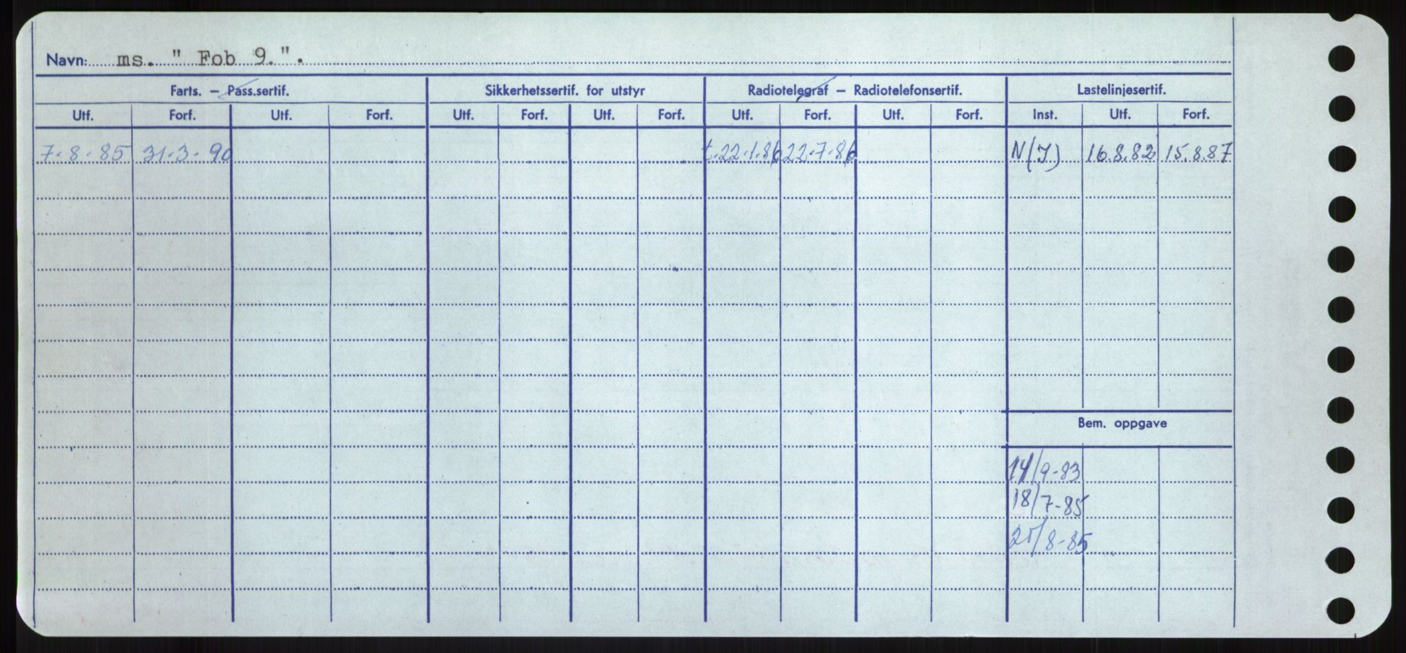 Sjøfartsdirektoratet med forløpere, Skipsmålingen, RA/S-1627/H/Hd/L0011: Fartøy, Fla-Får, s. 112