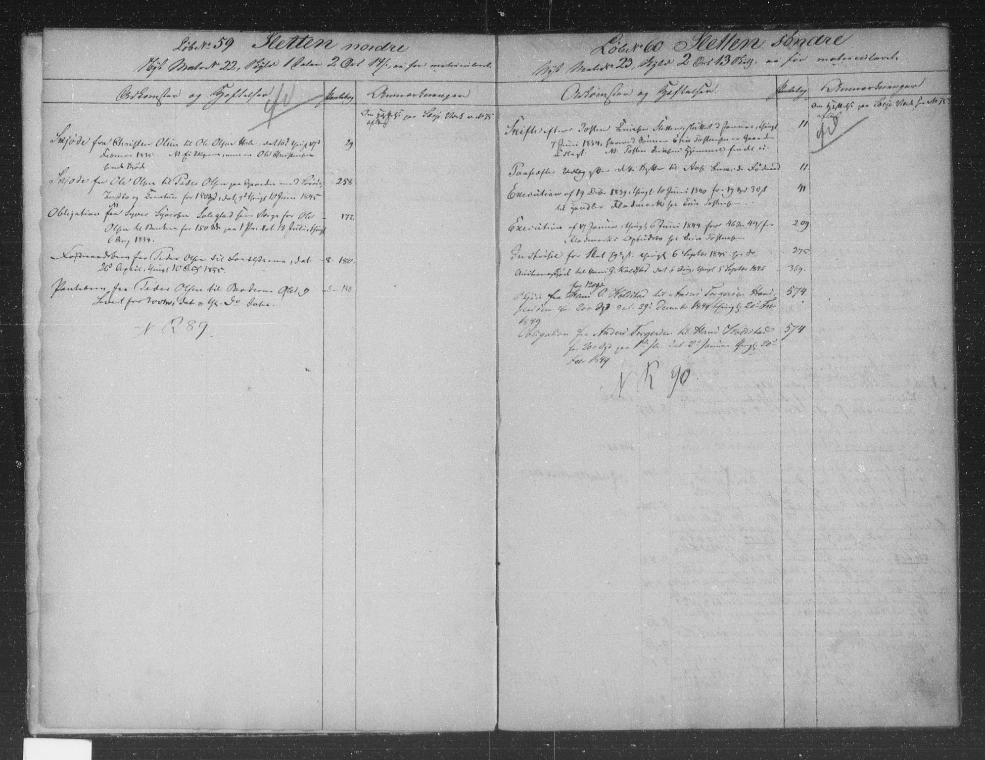Nord-Gudbrandsdal tingrett, AV/SAH-TING-002/H/Ha/Hab/L0002: Panteregister nr. 2, 1849-1864