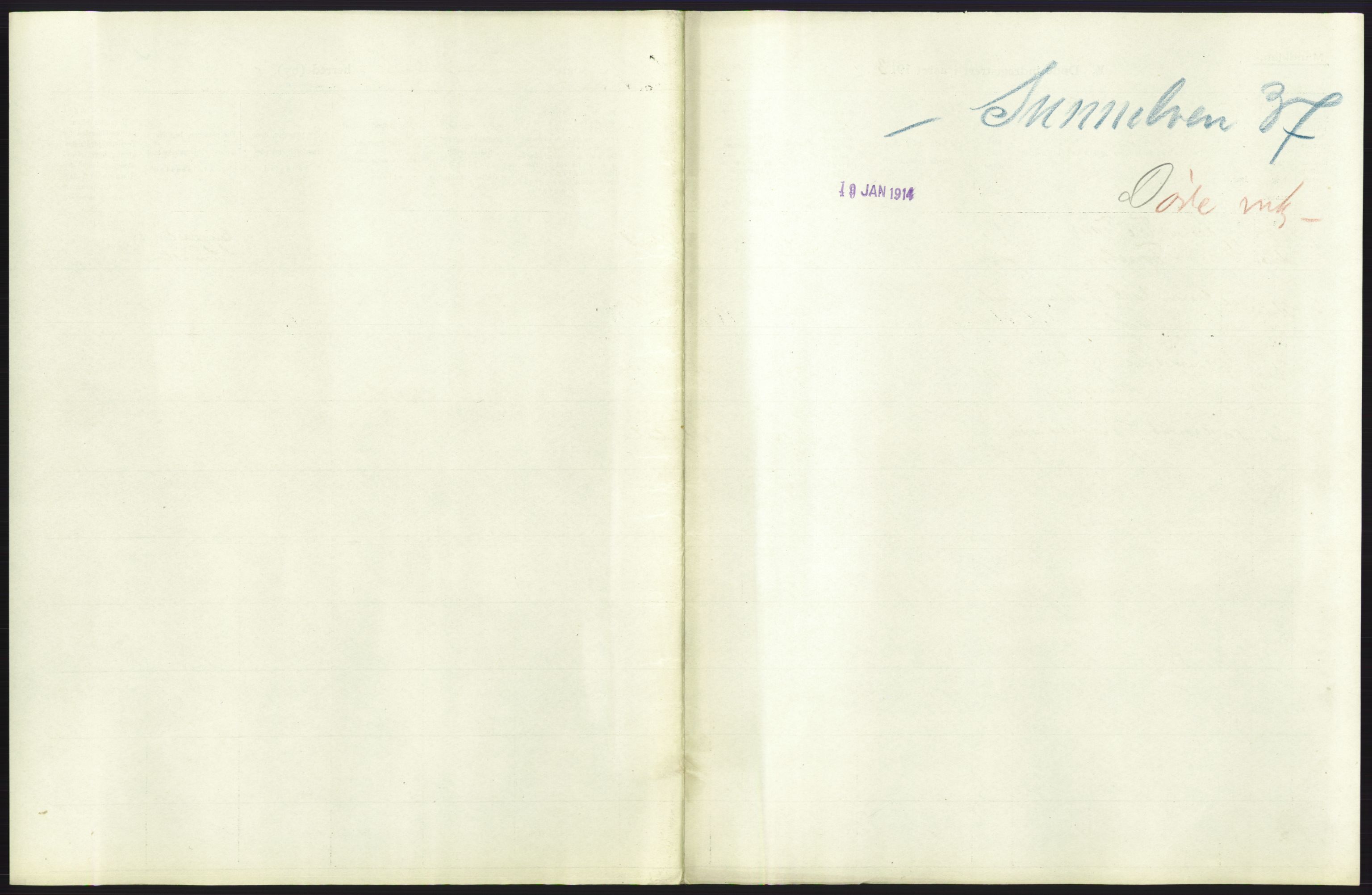 Statistisk sentralbyrå, Sosiodemografiske emner, Befolkning, AV/RA-S-2228/D/Df/Dfb/Dfbc/L0037: Romsdals amt: Døde. Bygder og byer., 1913, s. 21