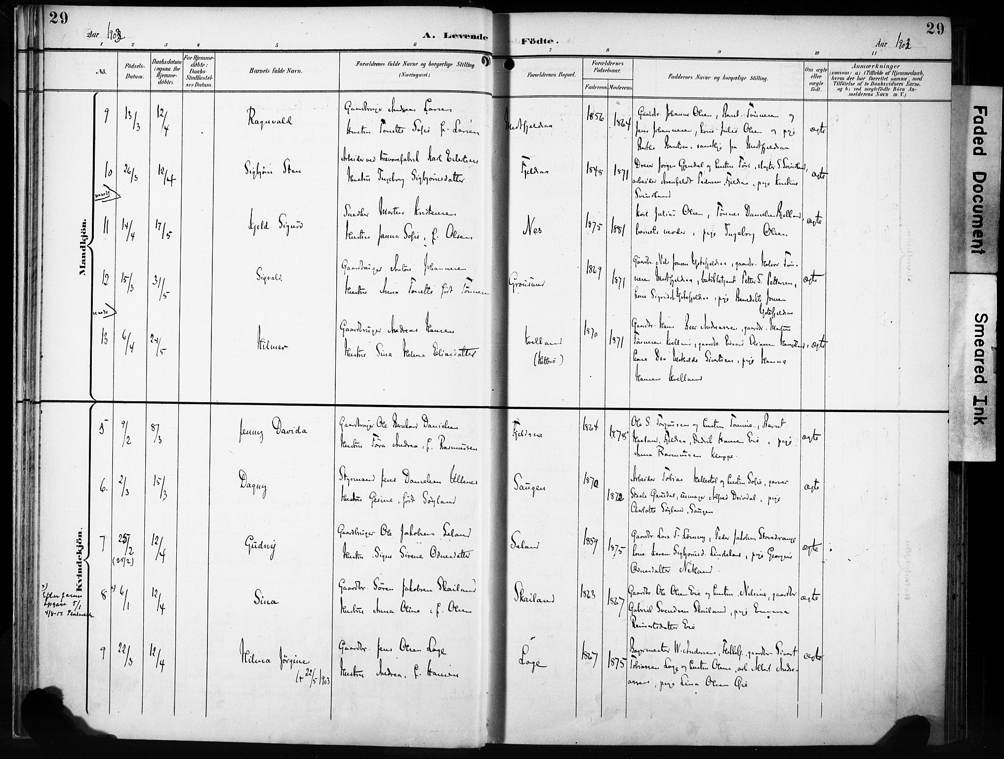 Flekkefjord sokneprestkontor, AV/SAK-1111-0012/F/Fa/Fac/L0009: Ministerialbok nr. A 9, 1899-1909, s. 29