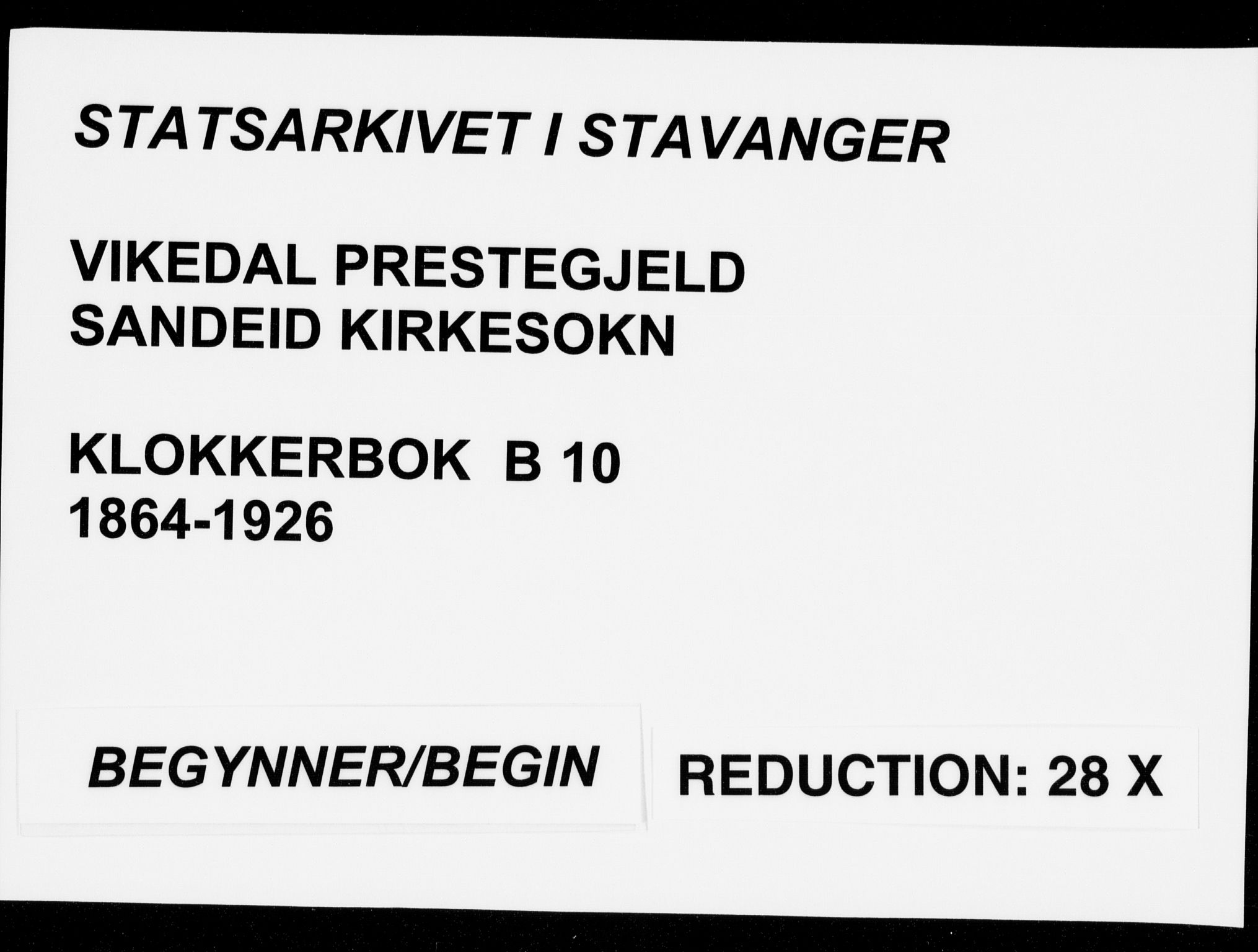 Vikedal sokneprestkontor, SAST/A-101840/01/V: Klokkerbok nr. B 10, 1864-1926