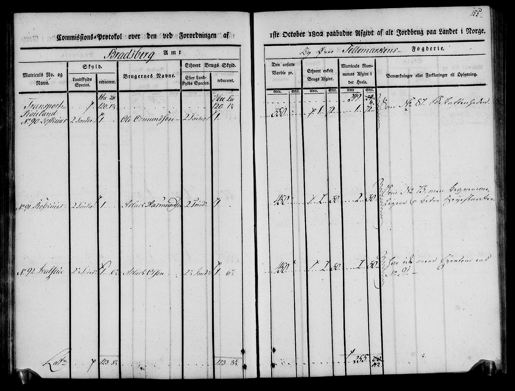 Rentekammeret inntil 1814, Realistisk ordnet avdeling, AV/RA-EA-4070/N/Ne/Nea/L0075: Øvre Telemarken fogderi. Kommisjonsprotokoll for fogderiets vestre del - Kviteseid, Vinje, Moland [):Fyresdal] og Lårdal prestegjeld., 1803, s. 157