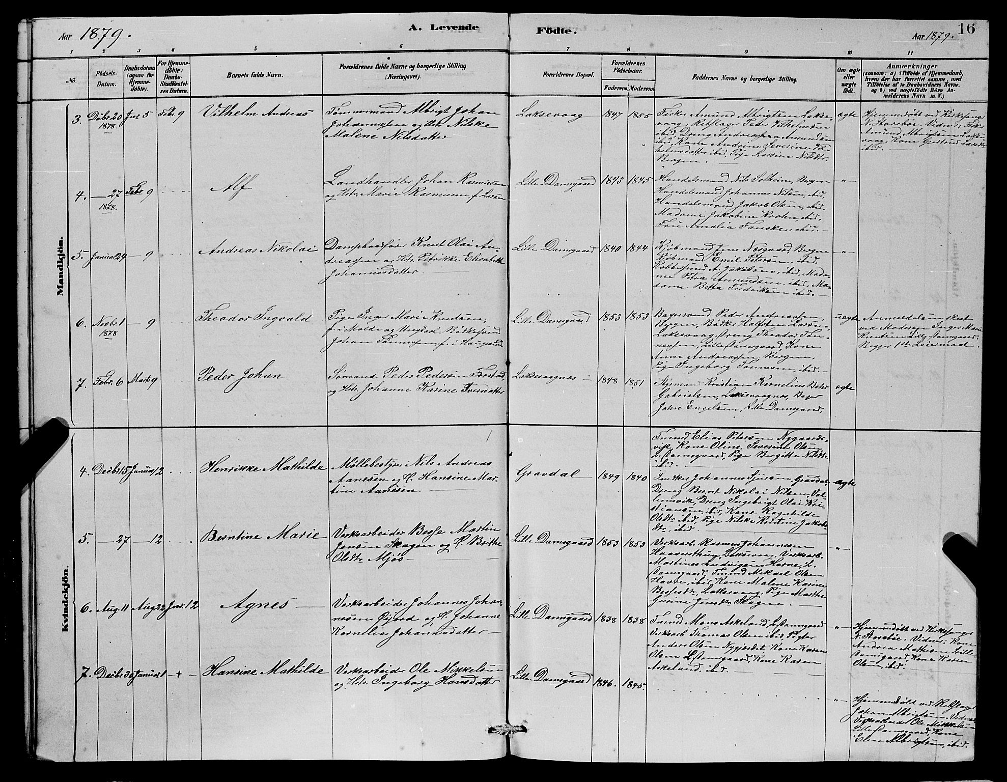 Laksevåg Sokneprestembete, AV/SAB-A-76501/H/Ha/Hab/Haba/L0002: Klokkerbok nr. A 2, 1877-1887, s. 16