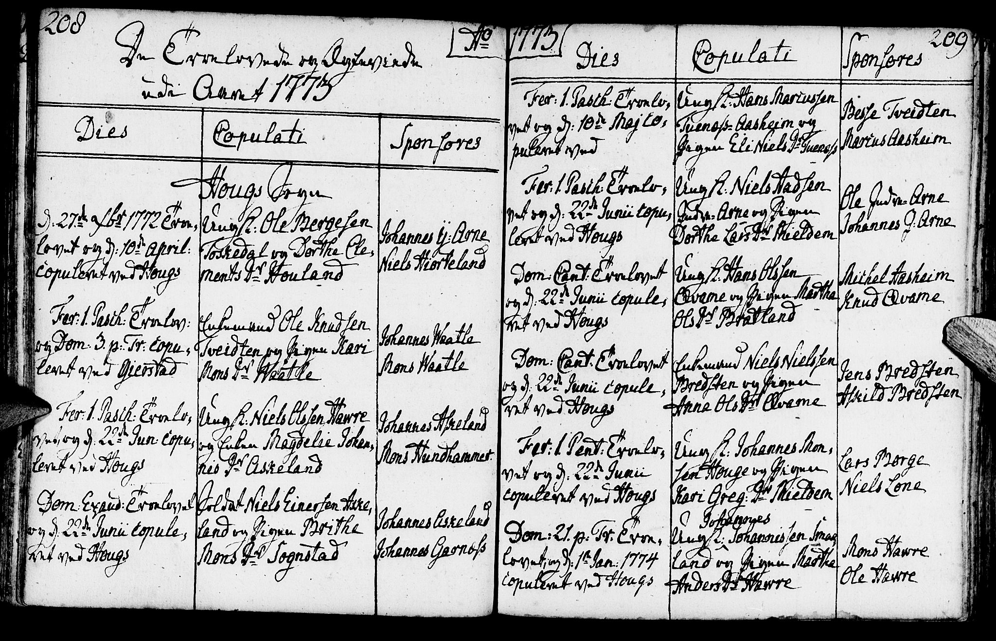 Haus sokneprestembete, SAB/A-75601/H/Haa: Ministerialbok nr. A 9, 1767-1781, s. 208-209