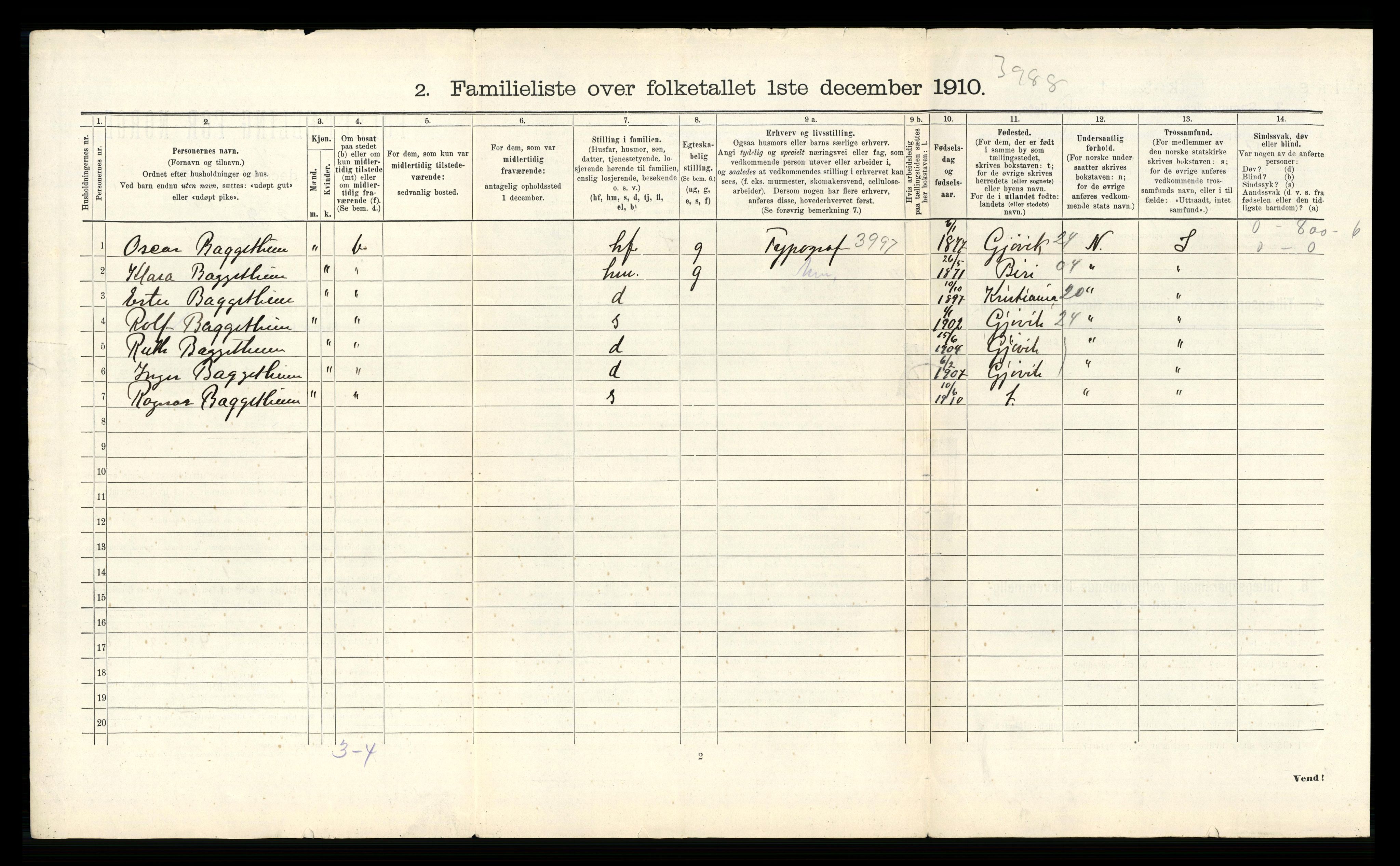 RA, Folketelling 1910 for 0501 Lillehammer kjøpstad, 1910, s. 606