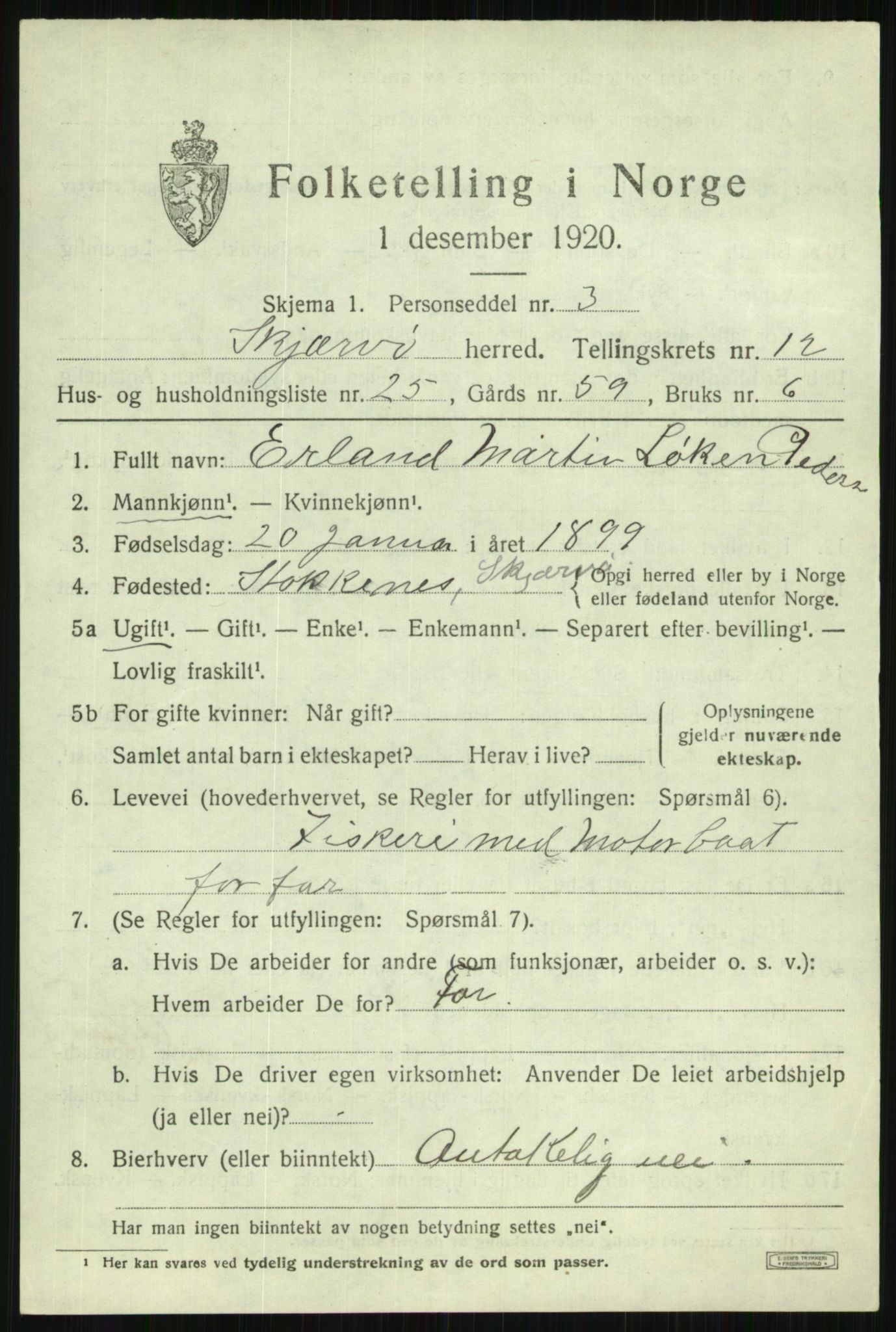 SATØ, Folketelling 1920 for 1941 Skjervøy herred, 1920, s. 6349