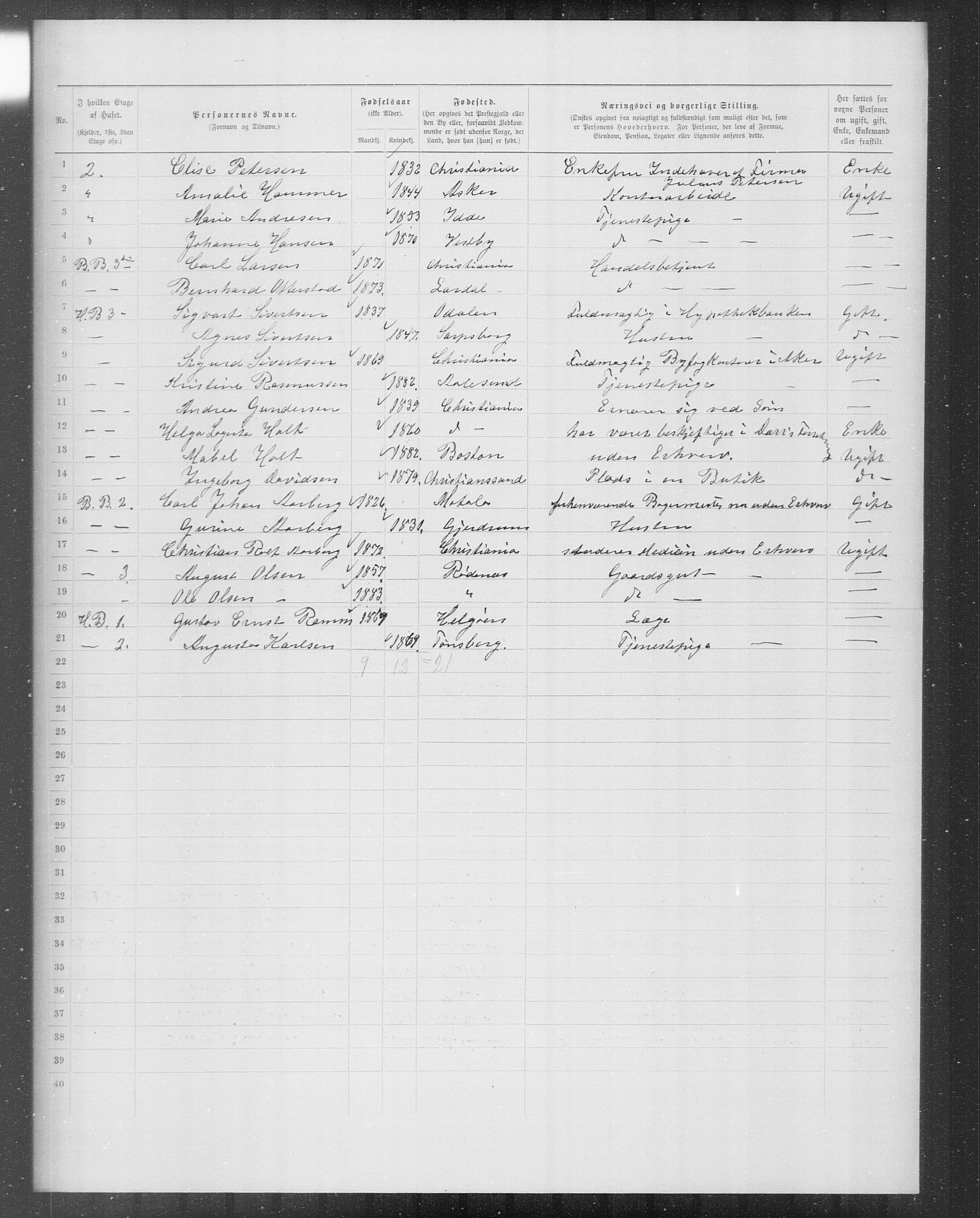 OBA, Kommunal folketelling 31.12.1899 for Kristiania kjøpstad, 1899, s. 10966