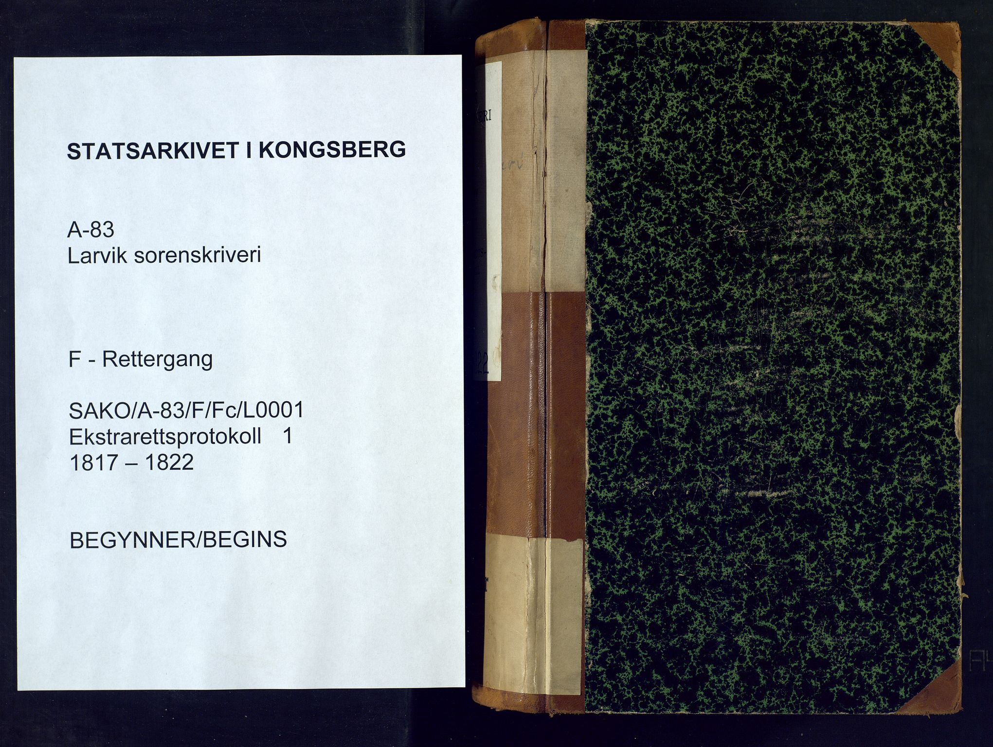 Larvik sorenskriveri, SAKO/A-83/F/Fc/L0001: Ekstrarettsprotokoll, 1817-1822