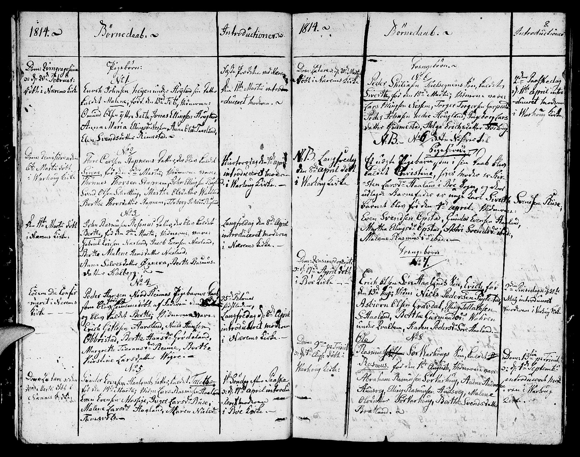 Hå sokneprestkontor, AV/SAST-A-101801/001/30BA/L0002: Ministerialbok nr. A 2, 1812-1817, s. 8