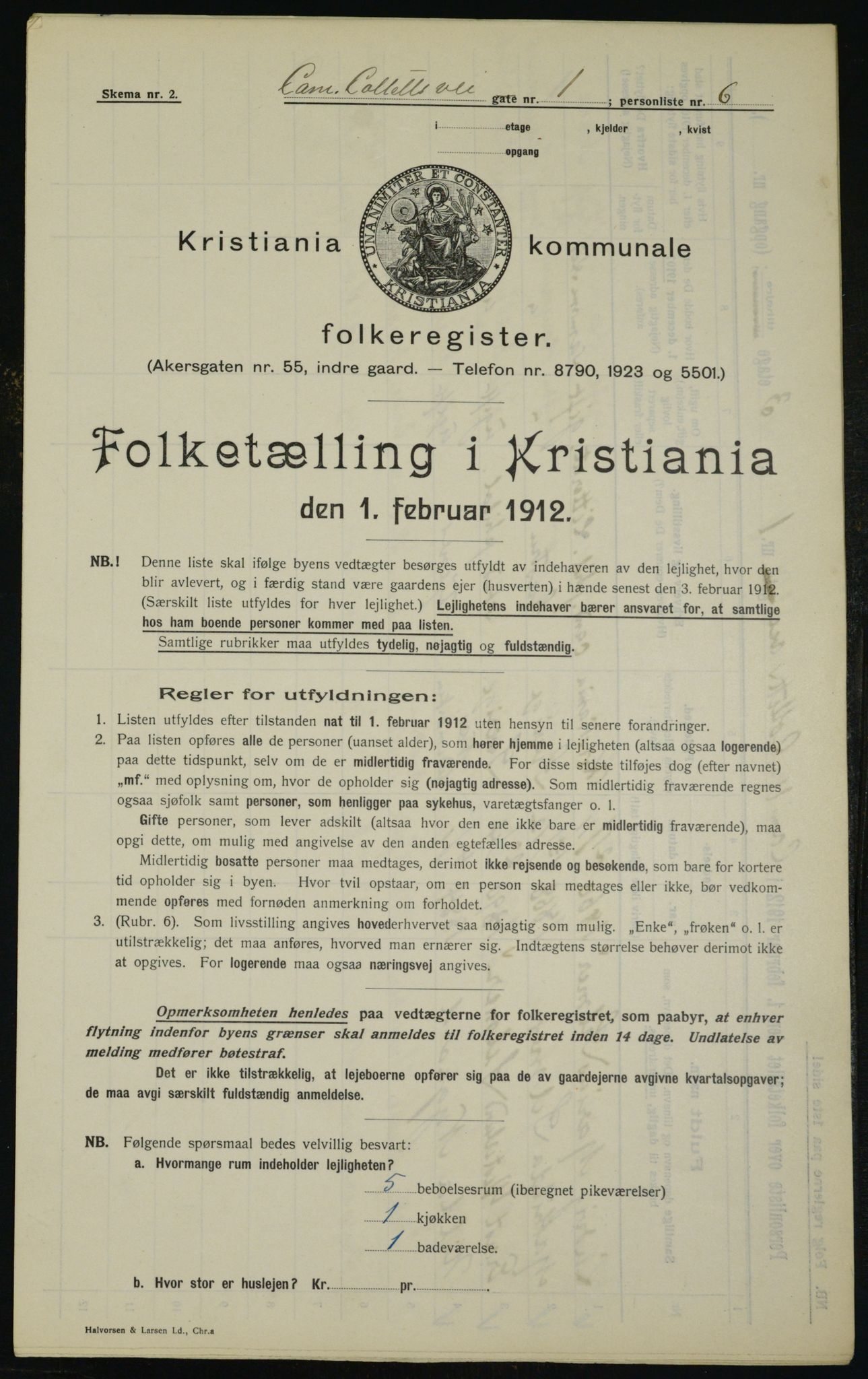 OBA, Kommunal folketelling 1.2.1912 for Kristiania, 1912, s. 11440