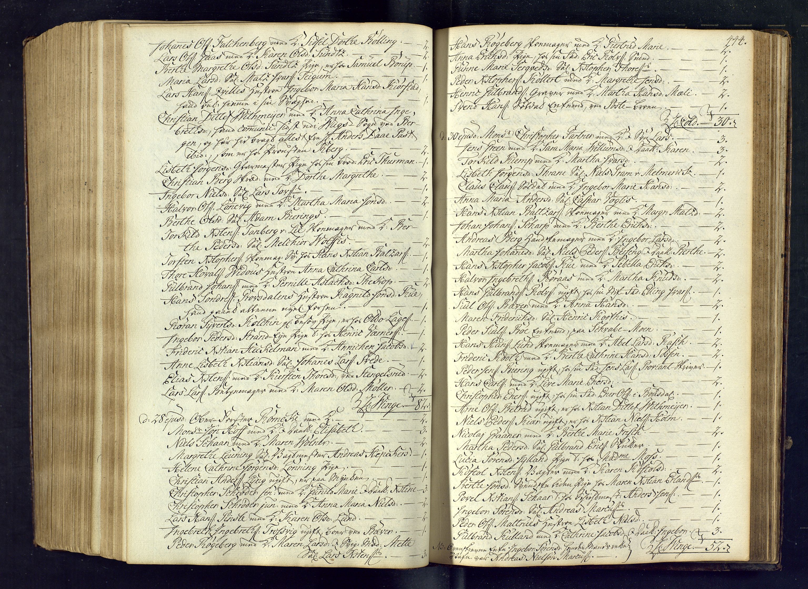 Kongsberg kirkebøker, SAKO/A-22/M/Ma/L0005: Kommunikantprotokoll nr. 5, 1755-1761, s. 444