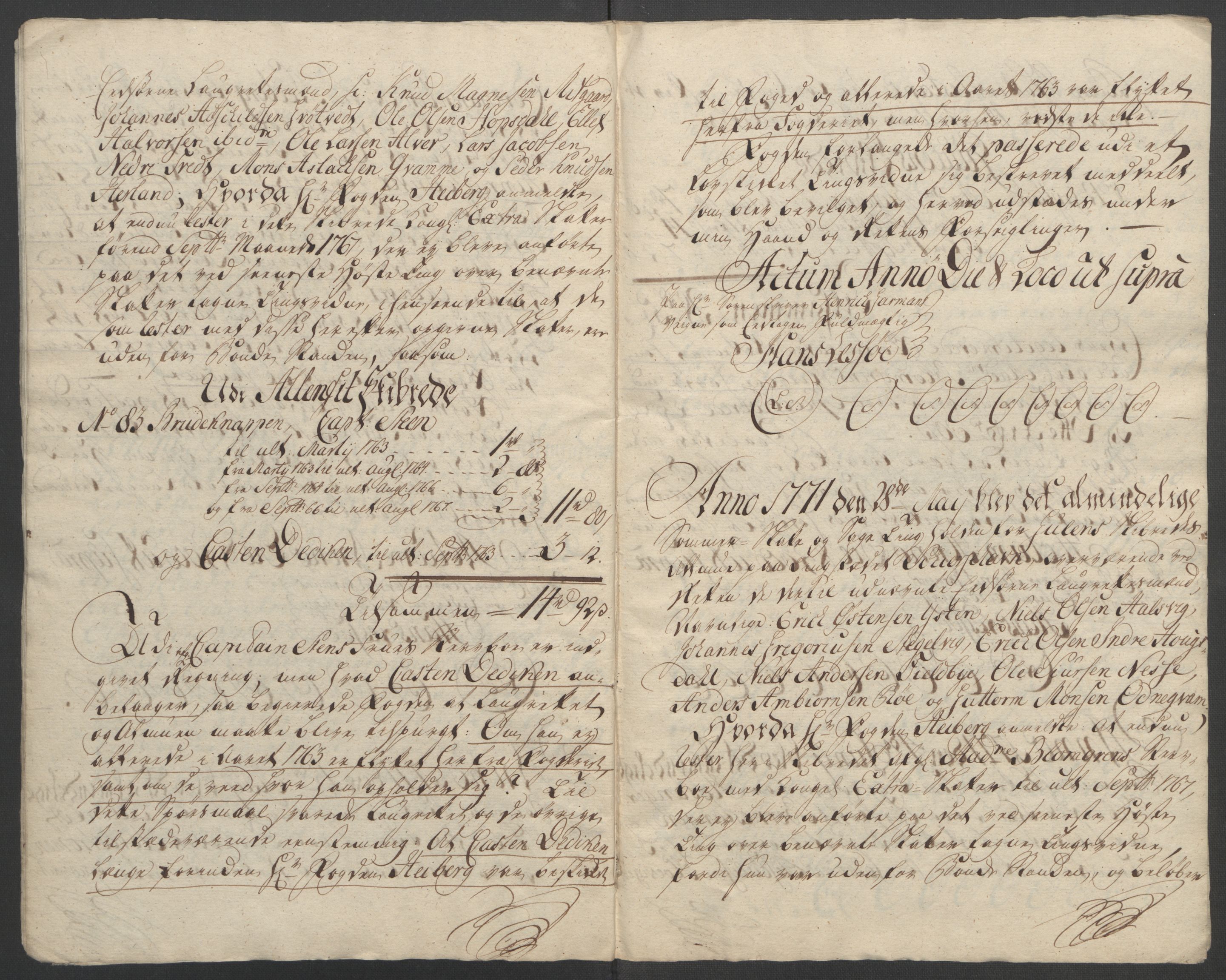 Rentekammeret inntil 1814, Reviderte regnskaper, Fogderegnskap, RA/EA-4092/R51/L3303: Ekstraskatten Nordhordland og Voss, 1762-1772, s. 552