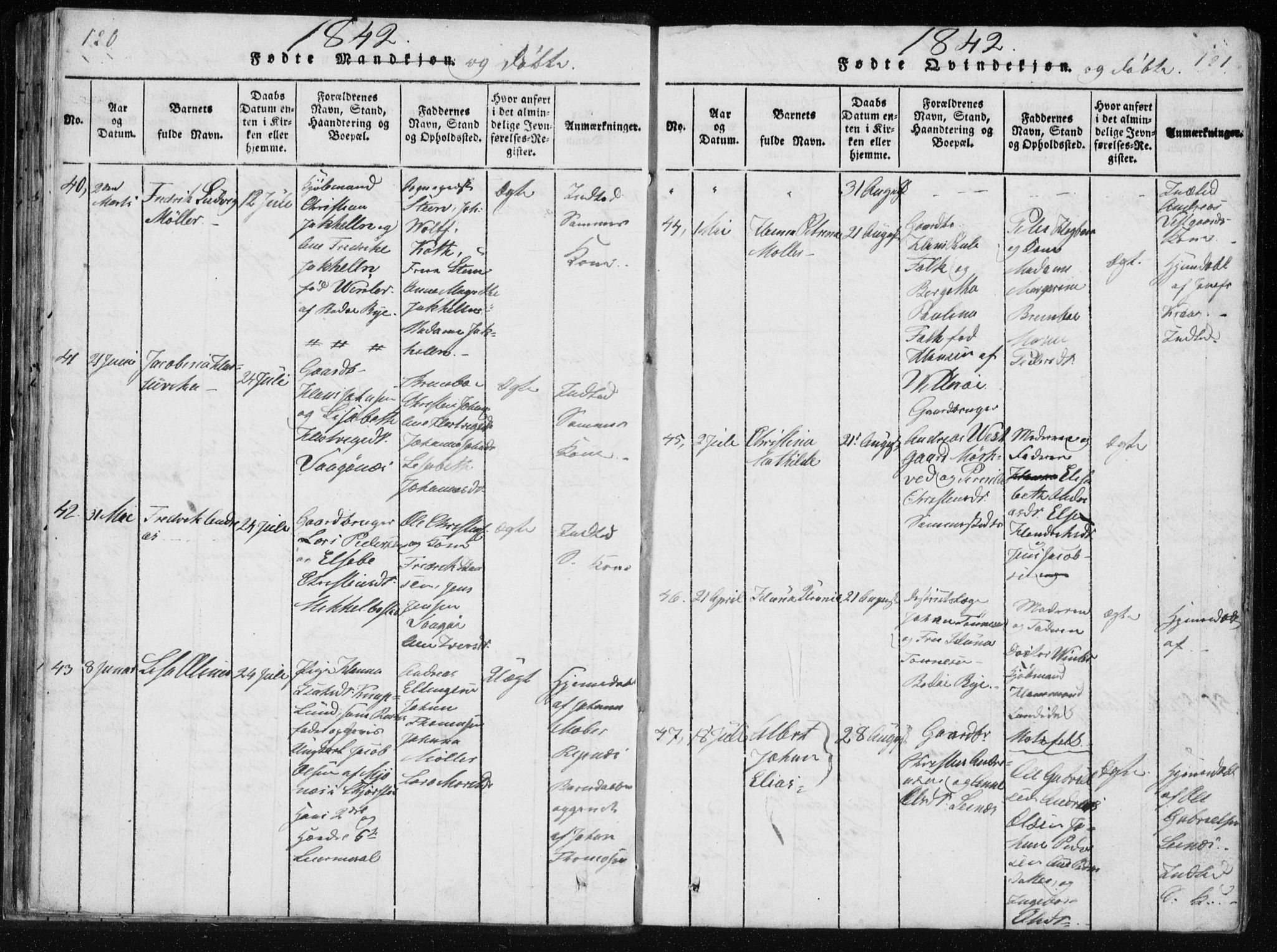 Ministerialprotokoller, klokkerbøker og fødselsregistre - Nordland, AV/SAT-A-1459/801/L0027: Klokkerbok nr. 801C02, 1835-1845, s. 120-121