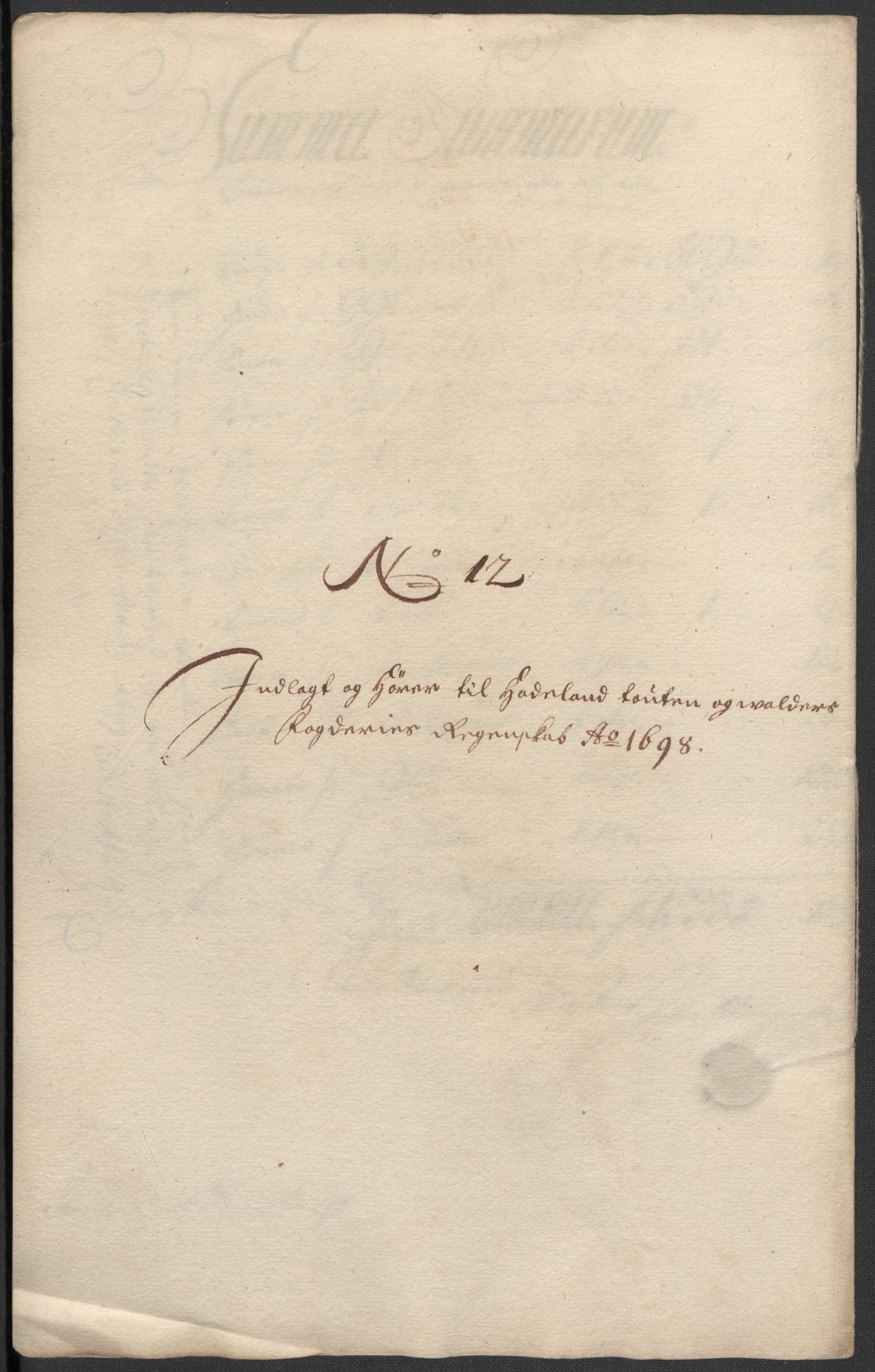 Rentekammeret inntil 1814, Reviderte regnskaper, Fogderegnskap, RA/EA-4092/R18/L1296: Fogderegnskap Hadeland, Toten og Valdres, 1698, s. 216