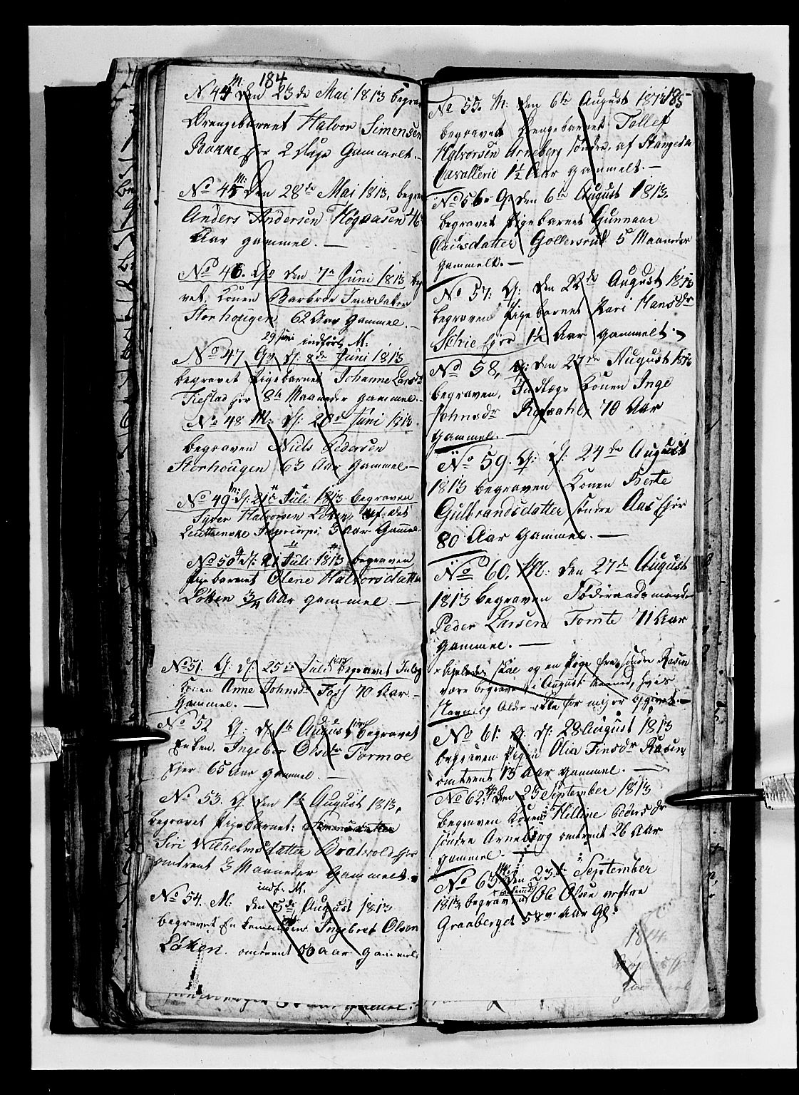 Romedal prestekontor, AV/SAH-PREST-004/L/L0004: Klokkerbok nr. 4, 1807-1814, s. 184-185