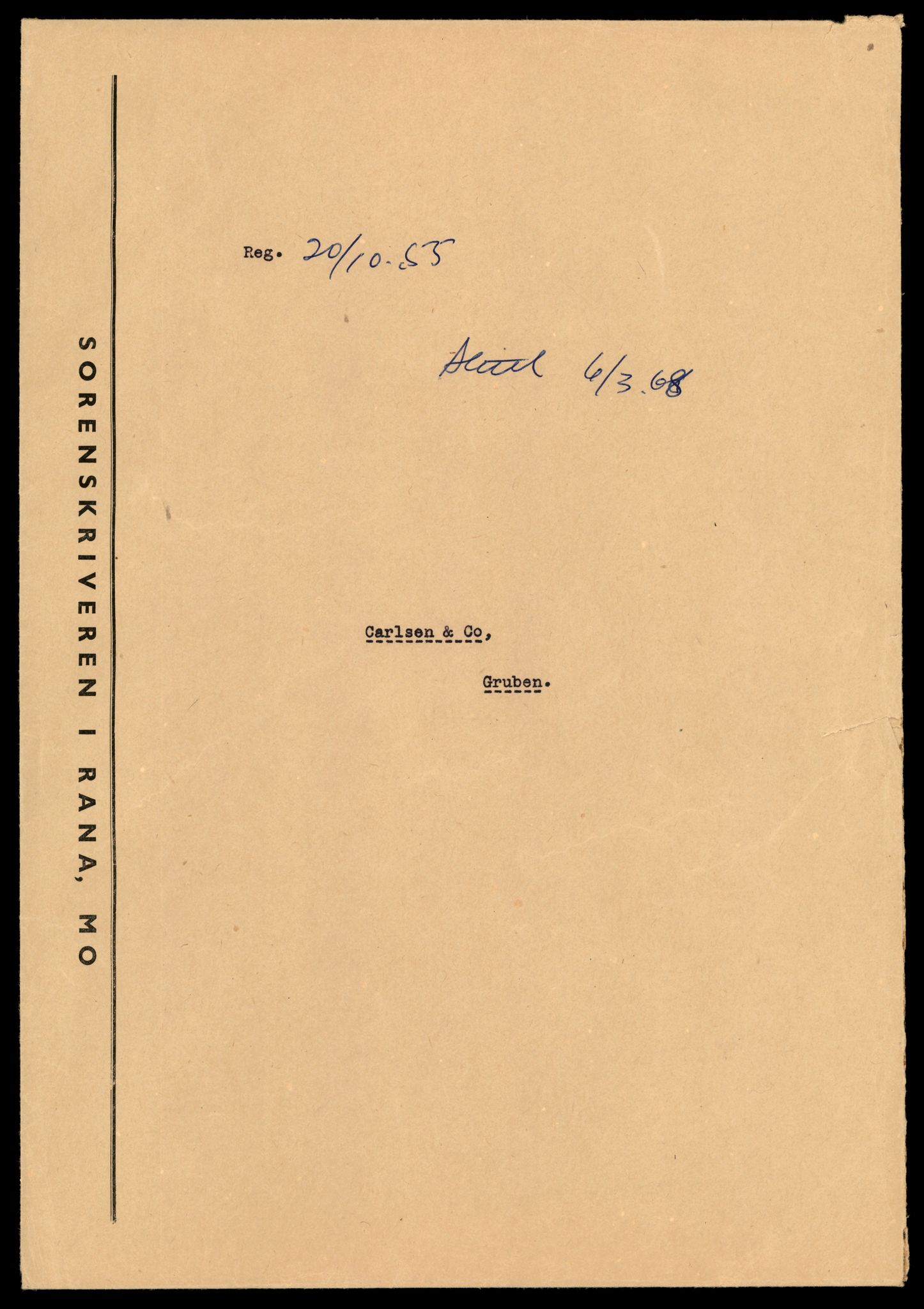 Rana sorenskriveri , SAT/A-1108/2/J/Jd/Jdb/L0002: Bilag. Enkeltmannsforetak C - G, 1953-1988, s. 1