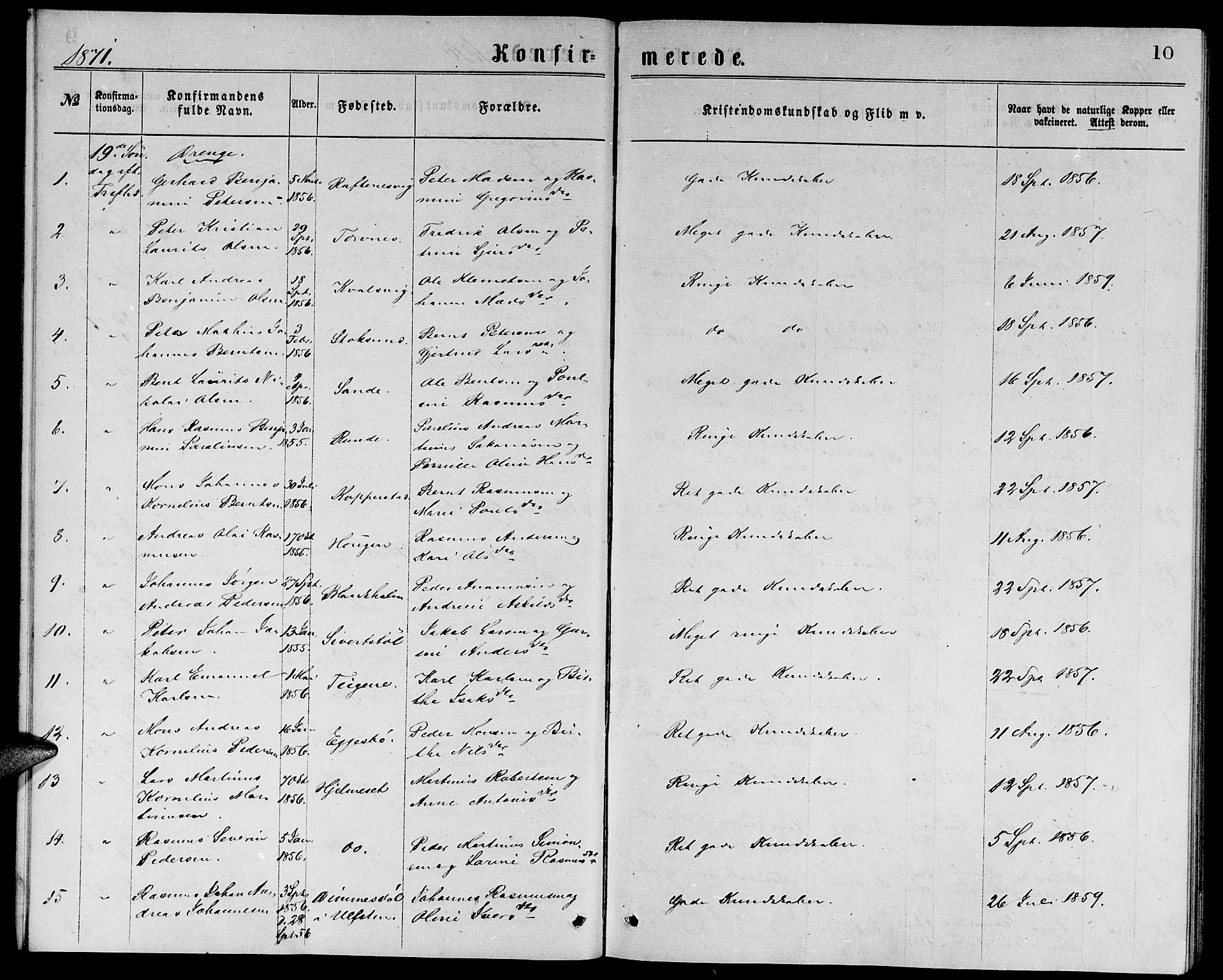 Ministerialprotokoller, klokkerbøker og fødselsregistre - Møre og Romsdal, AV/SAT-A-1454/507/L0072: Ministerialbok nr. 507A07, 1869-1878, s. 10