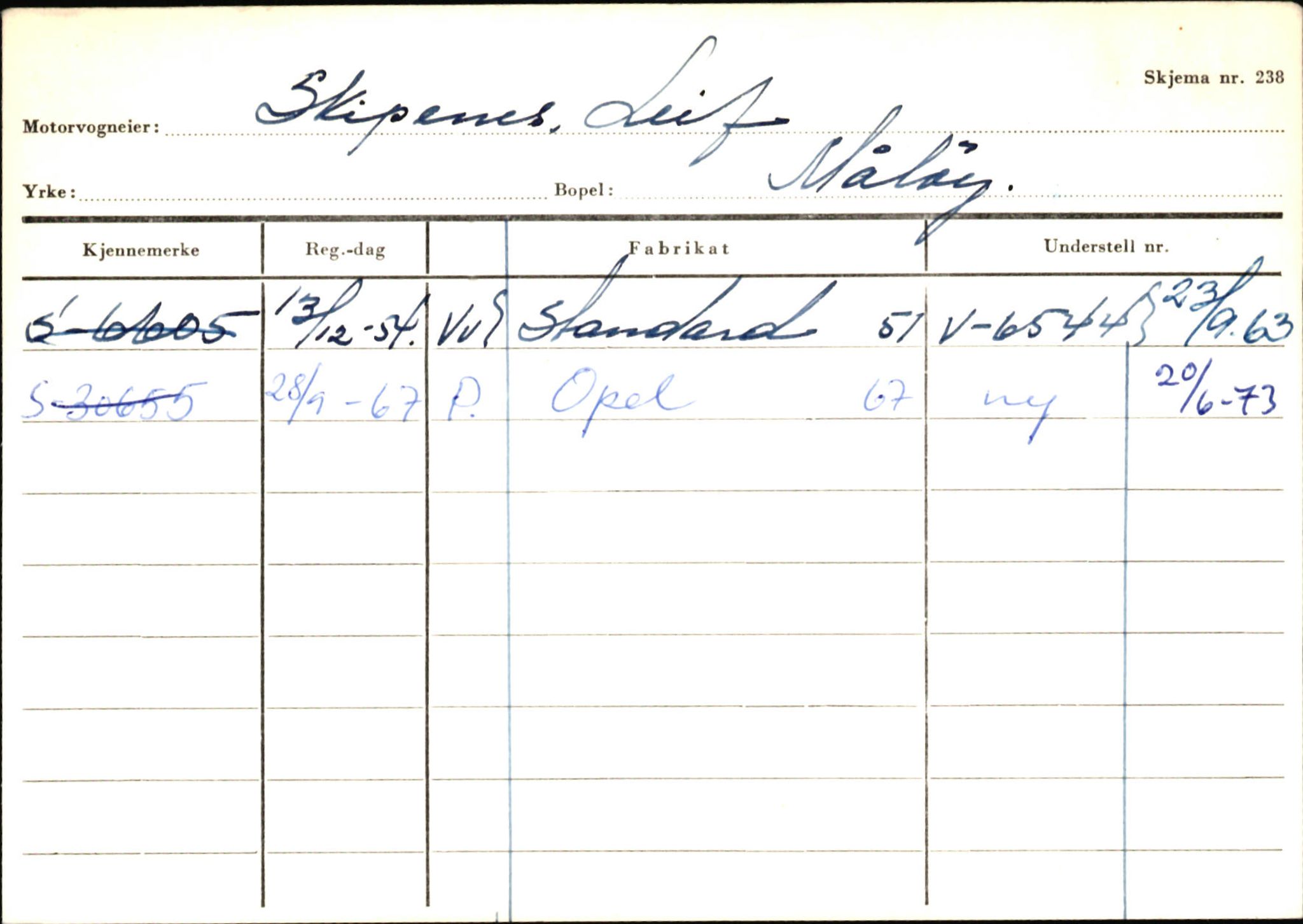 Statens vegvesen, Sogn og Fjordane vegkontor, SAB/A-5301/4/F/L0145: Registerkort Vågsøy S-Å. Årdal I-P, 1945-1975, s. 83