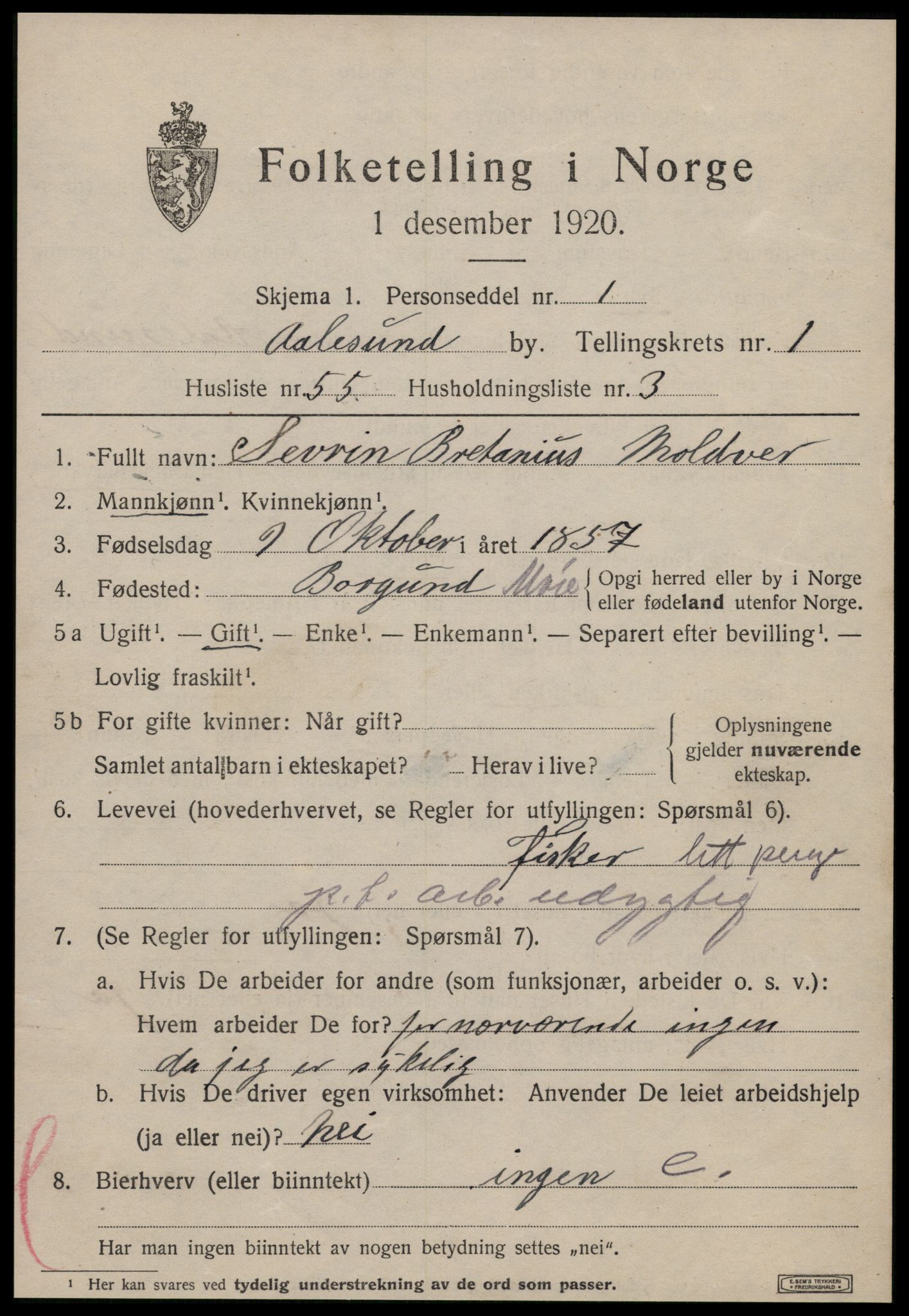 SAT, Folketelling 1920 for 1501 Ålesund kjøpstad, 1920, s. 10844