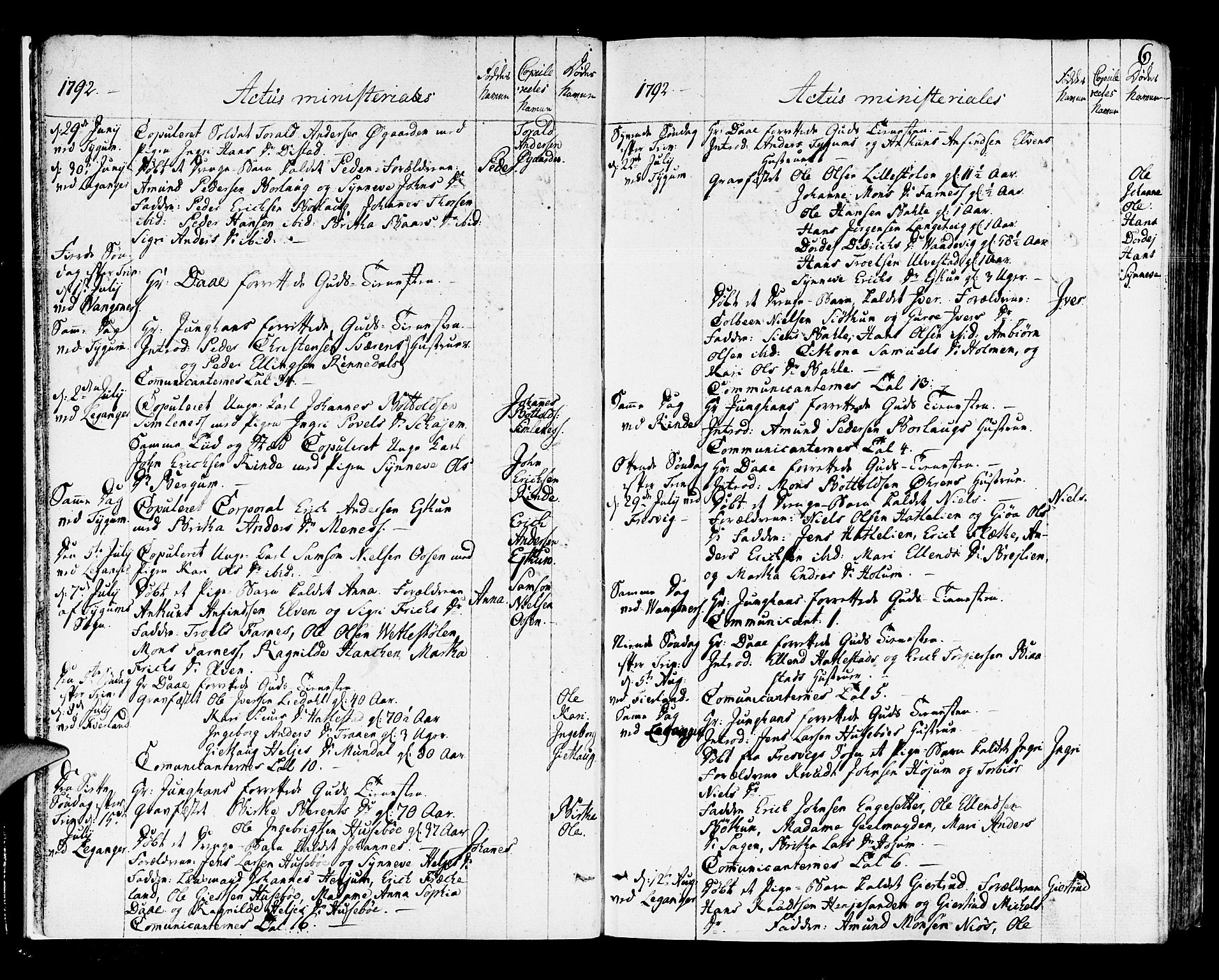 Leikanger sokneprestembete, AV/SAB-A-81001/H/Haa/Haaa/L0005: Ministerialbok nr. A 5, 1792-1809, s. 6