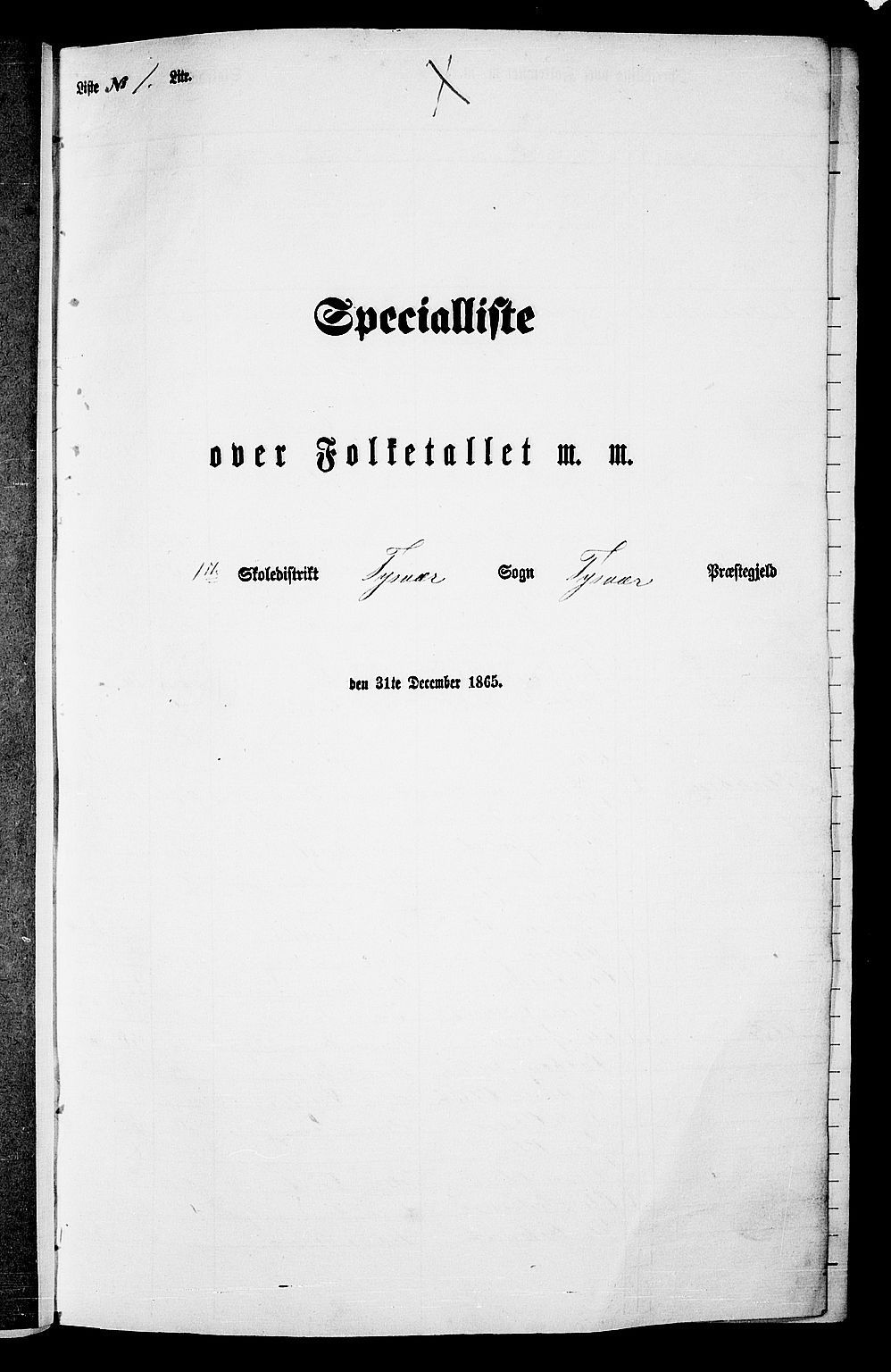 RA, Folketelling 1865 for 1146P Tysvær prestegjeld, 1865, s. 10